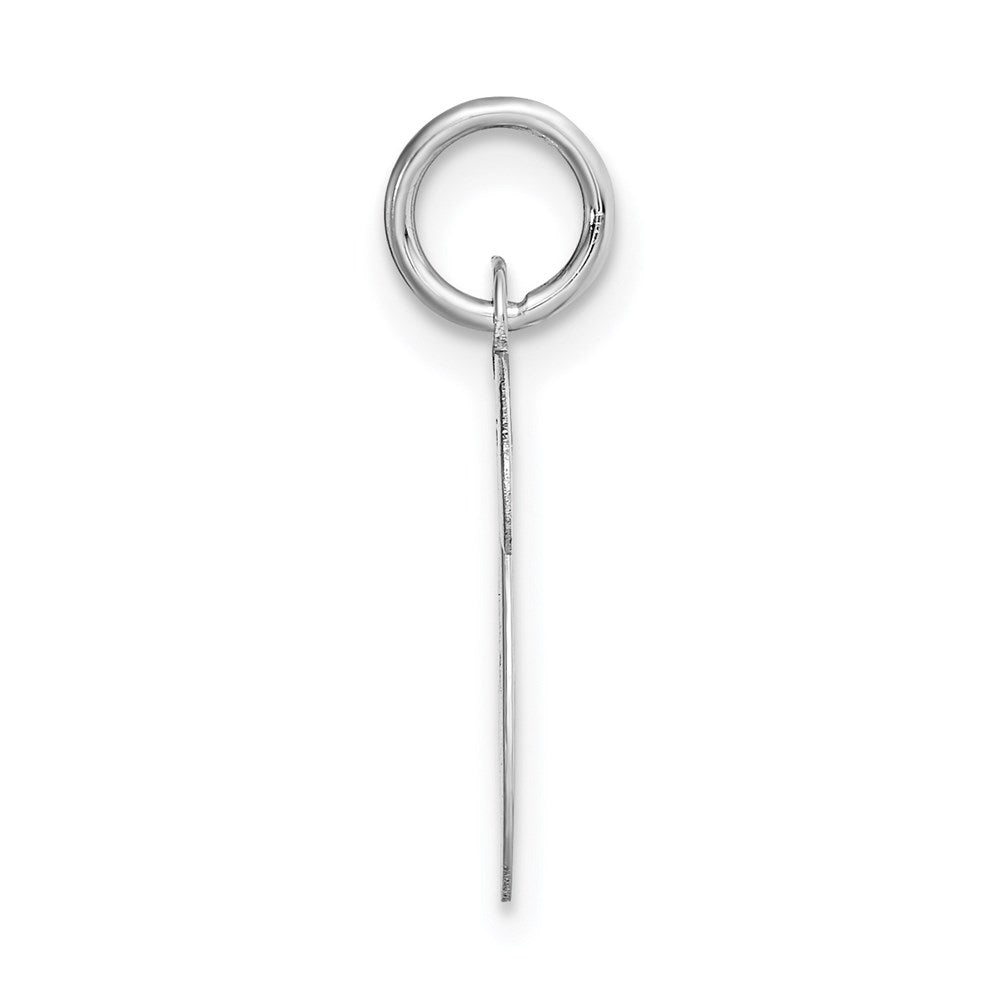 Alternate view of the 14k White Gold, Madison Collection, Medium Script Initial V Pendant by The Black Bow Jewelry Co.