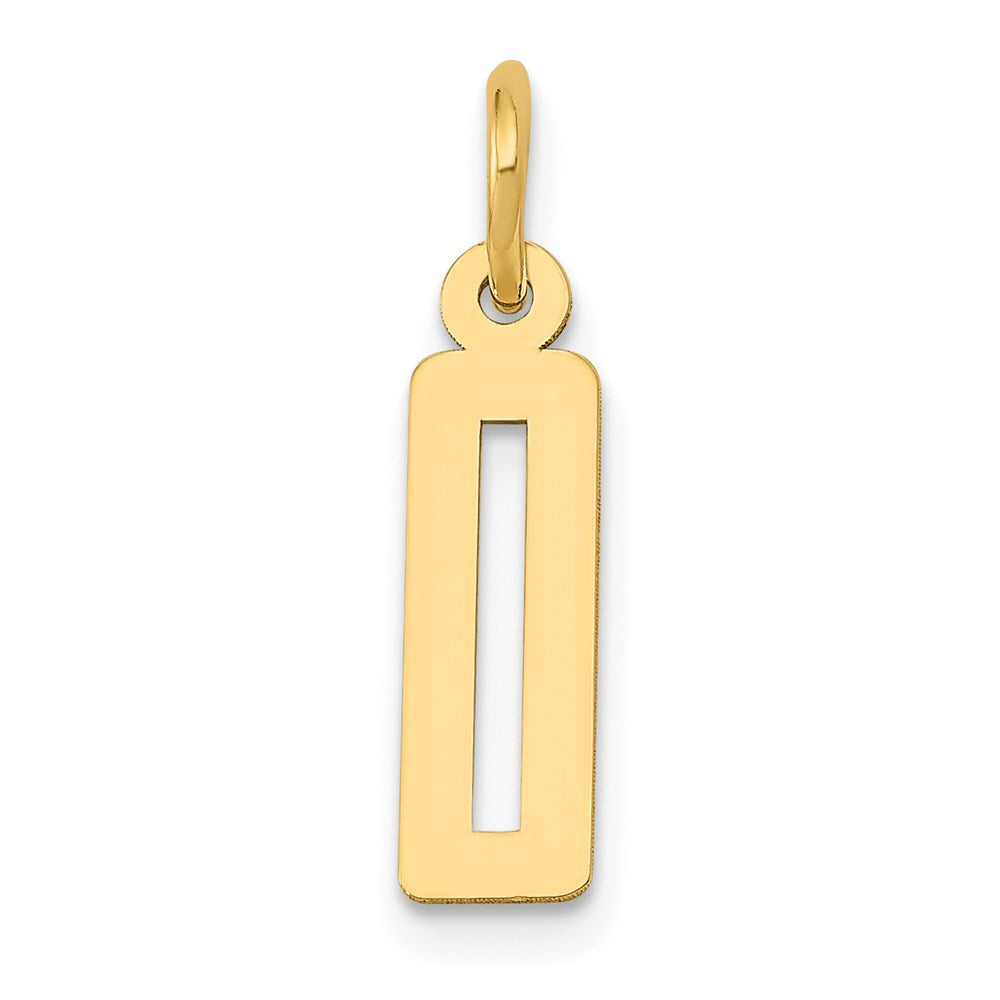 14k Yellow Gold, Alumni Collection, Small Elongated Number 0 Pendant, Item P26835-0 by The Black Bow Jewelry Co.