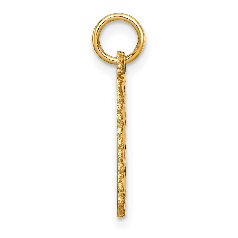 Alternate view of the 14K Yellow Gold, Varsity Collection, Medium D/C Pendant Number 0 by The Black Bow Jewelry Co.