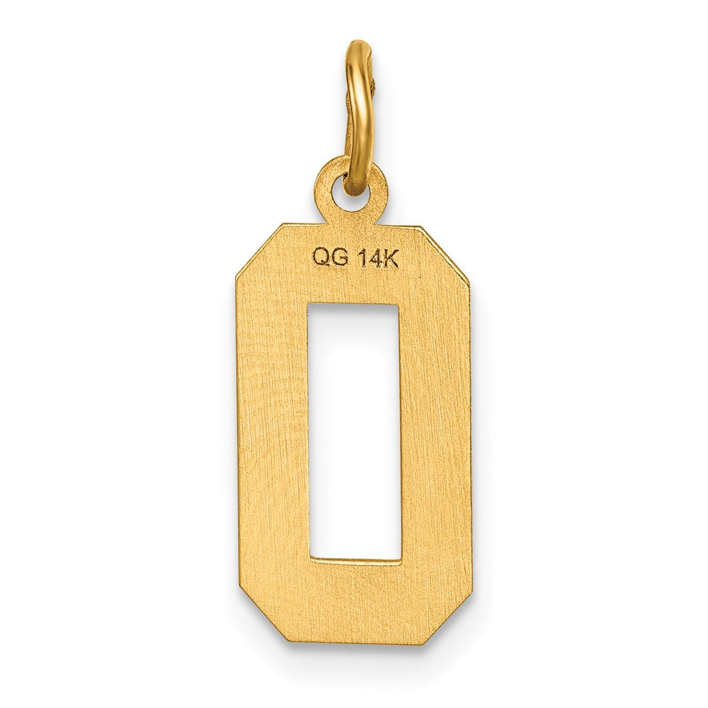 Alternate view of the 14K Yellow Gold, Varsity Collection, Medium D/C Pendant Number 0 by The Black Bow Jewelry Co.