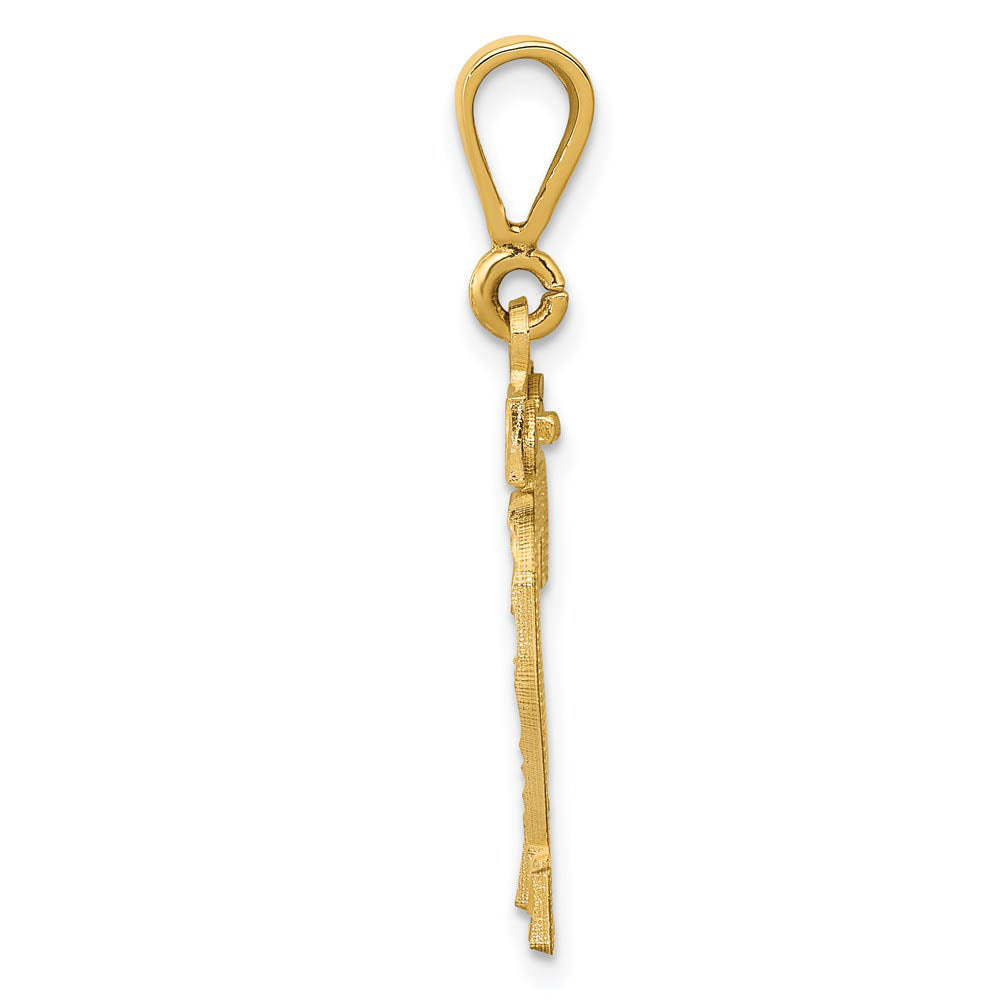 Alternate view of the 14K Yellow Gold, Varsity Collection, Medium D/C Pendant Number 22 by The Black Bow Jewelry Co.