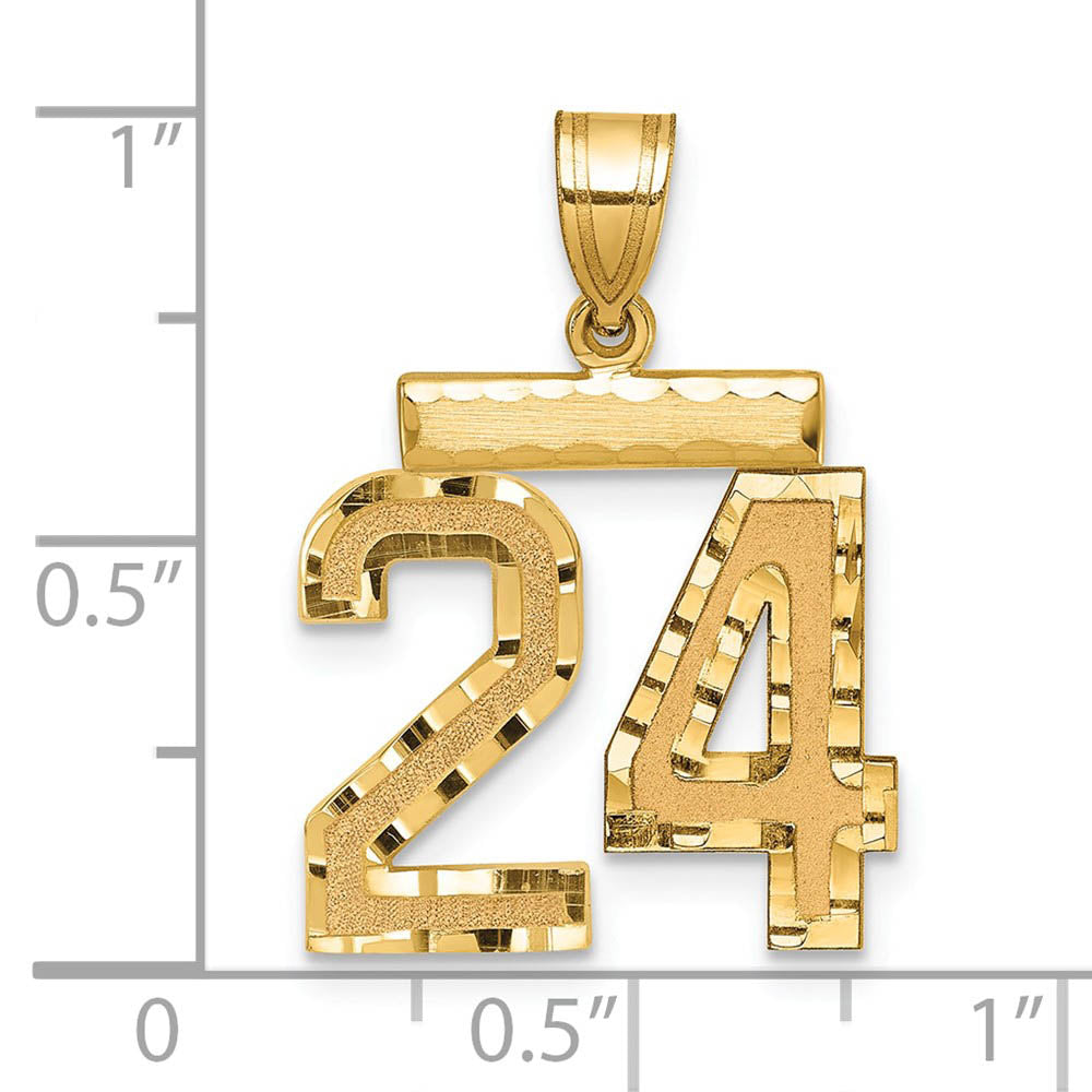 Alternate view of the 14K Yellow Gold, Varsity Collection, Medium D/C Pendant Number 24 by The Black Bow Jewelry Co.