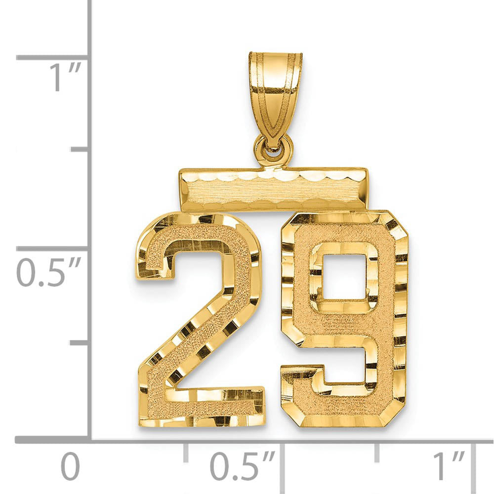 Alternate view of the 14K Yellow Gold, Varsity Collection, Medium D/C Pendant Number 29 by The Black Bow Jewelry Co.