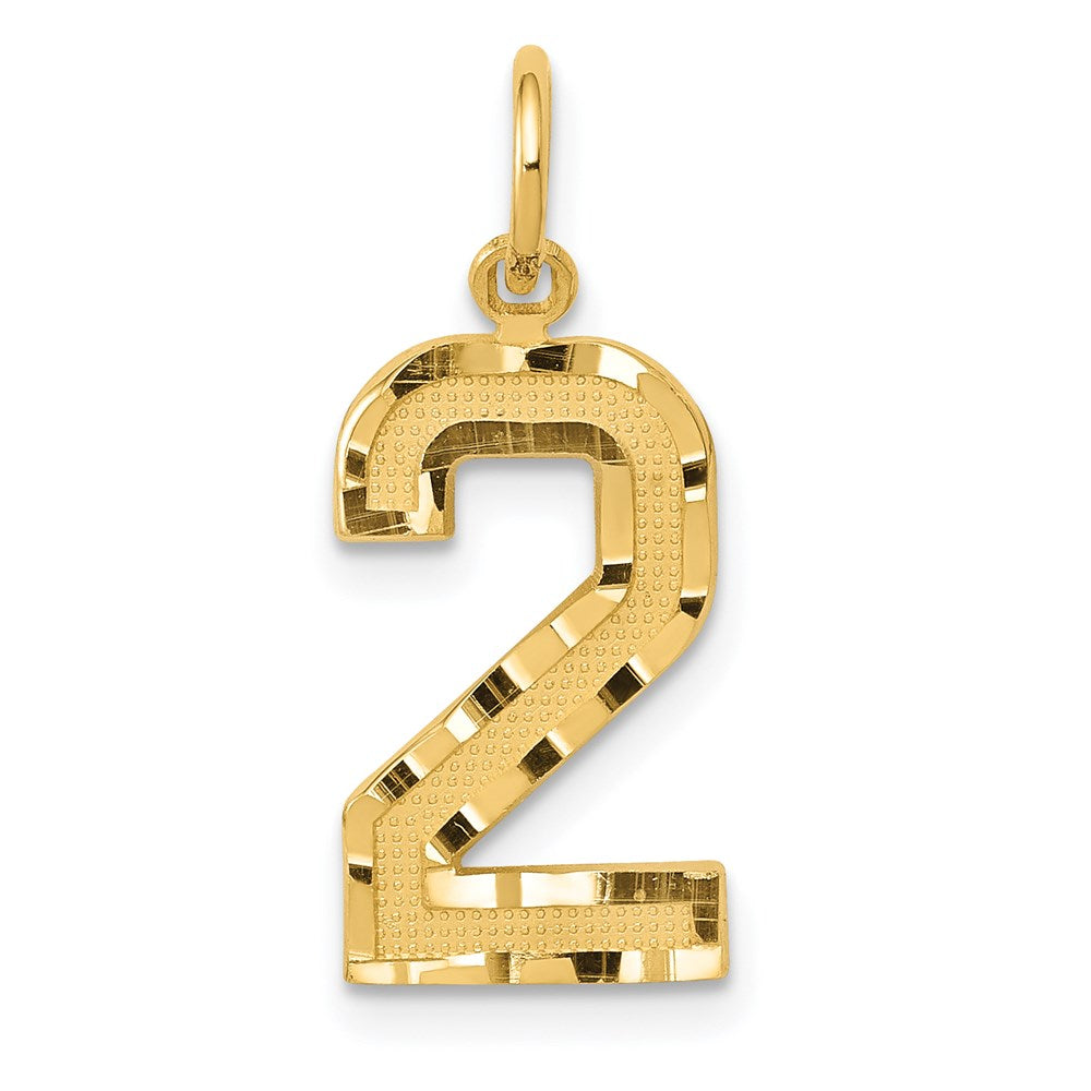 14K Yellow Gold, Varsity Collection, Medium D/C Pendant Number 2, Item P26836-2 by The Black Bow Jewelry Co.
