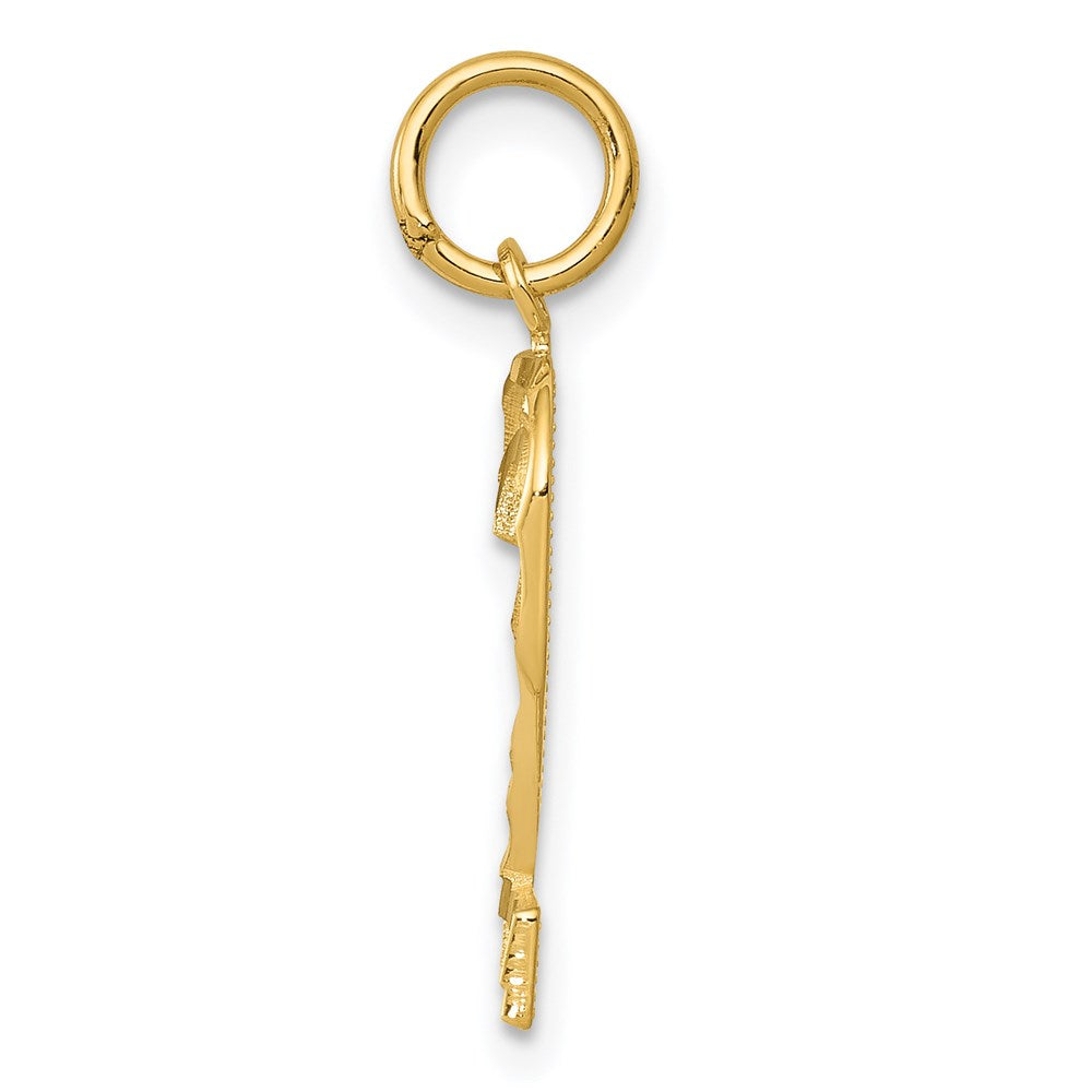 Alternate view of the 14K Yellow Gold, Varsity Collection, Medium D/C Pendant Number 2 by The Black Bow Jewelry Co.