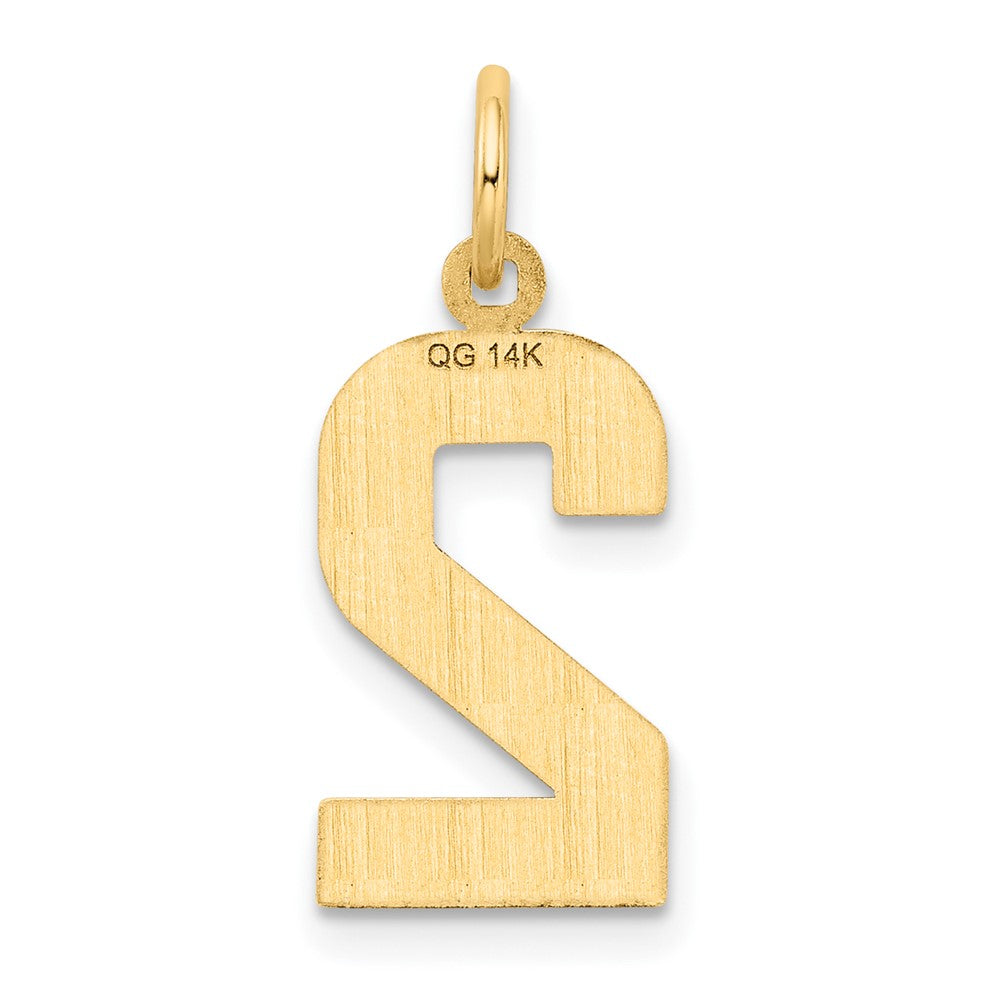 Alternate view of the 14K Yellow Gold, Varsity Collection, Medium D/C Pendant Number 2 by The Black Bow Jewelry Co.