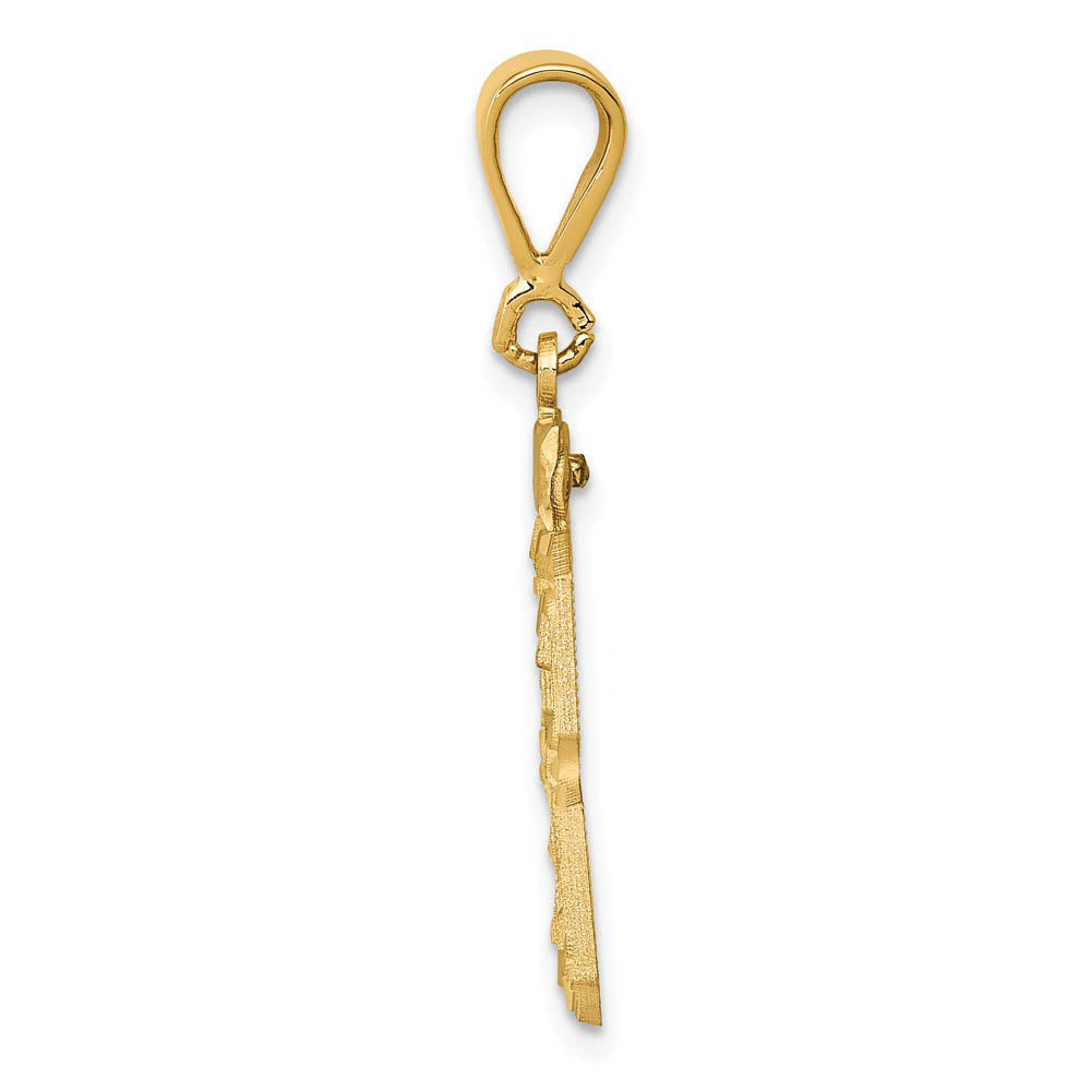 Alternate view of the 14K Yellow Gold, Varsity Collection, Medium D/C Pendant Number 33 by The Black Bow Jewelry Co.