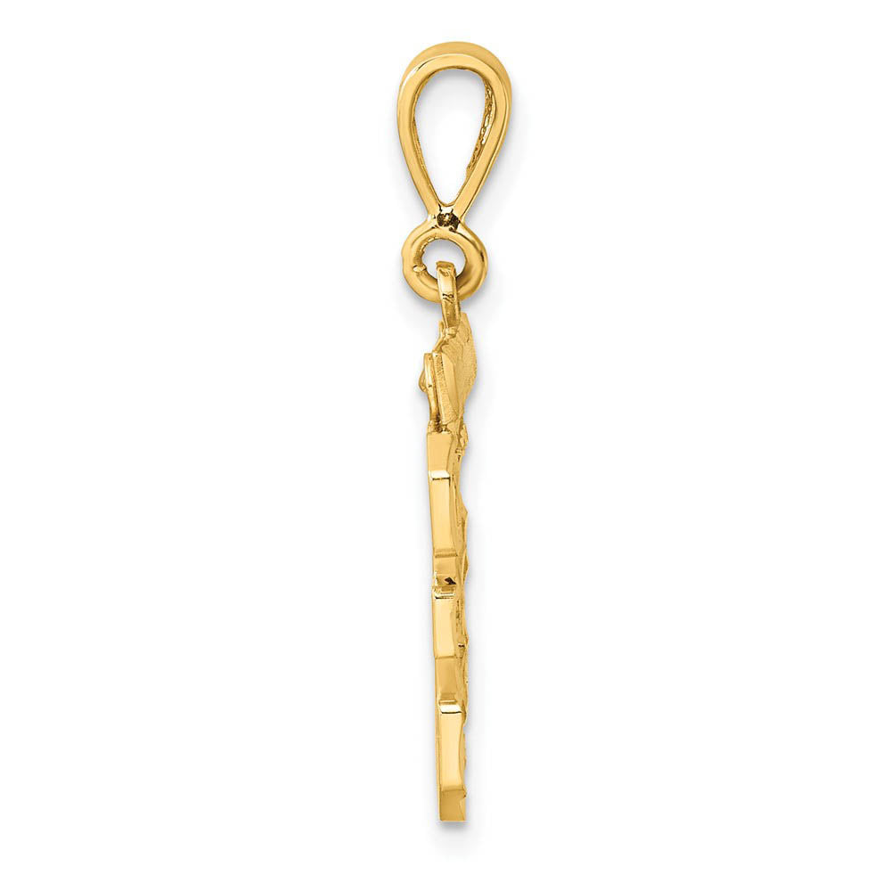 Alternate view of the 14K Yellow Gold, Varsity Collection, Medium D/C Pendant Number 35 by The Black Bow Jewelry Co.