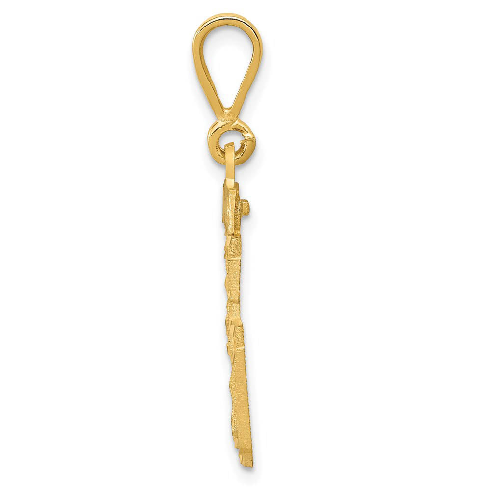 Alternate view of the 14K Yellow Gold, Varsity Collection, Medium D/C Pendant Number 36 by The Black Bow Jewelry Co.