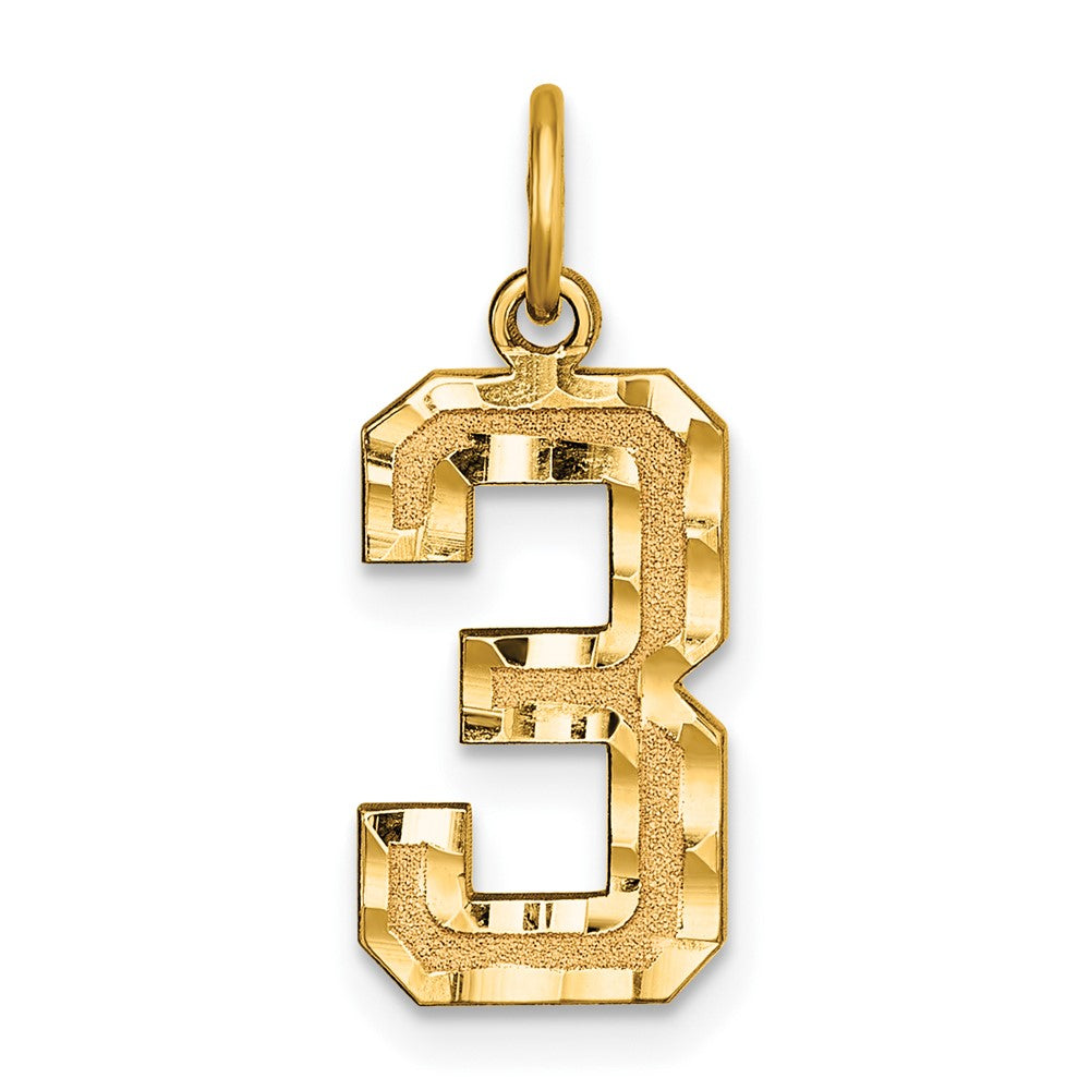 14K Yellow Gold, Varsity Collection, Medium D/C Pendant Number 3, Item P26836-3 by The Black Bow Jewelry Co.