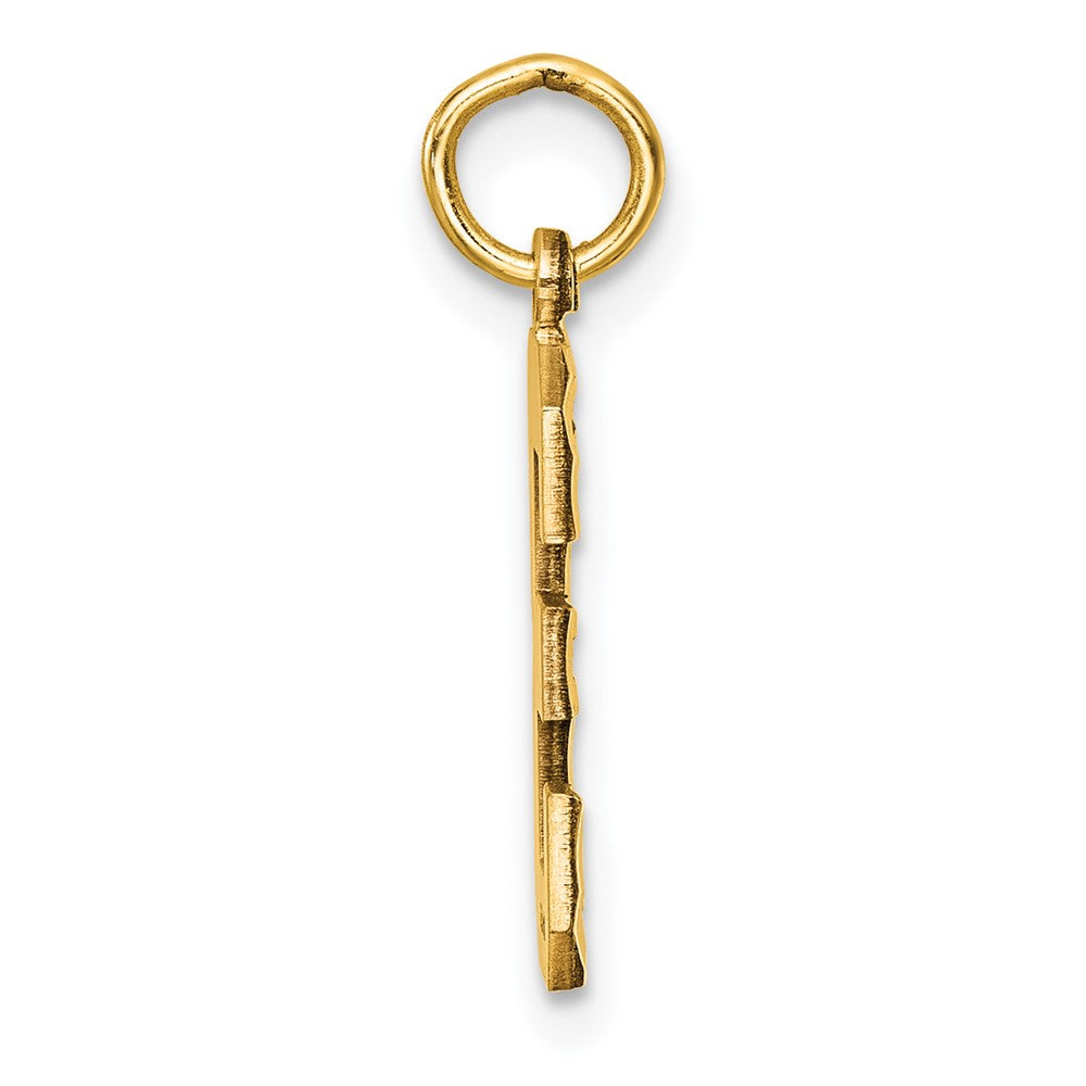 Alternate view of the 14K Yellow Gold, Varsity Collection, Medium D/C Pendant Number 3 by The Black Bow Jewelry Co.