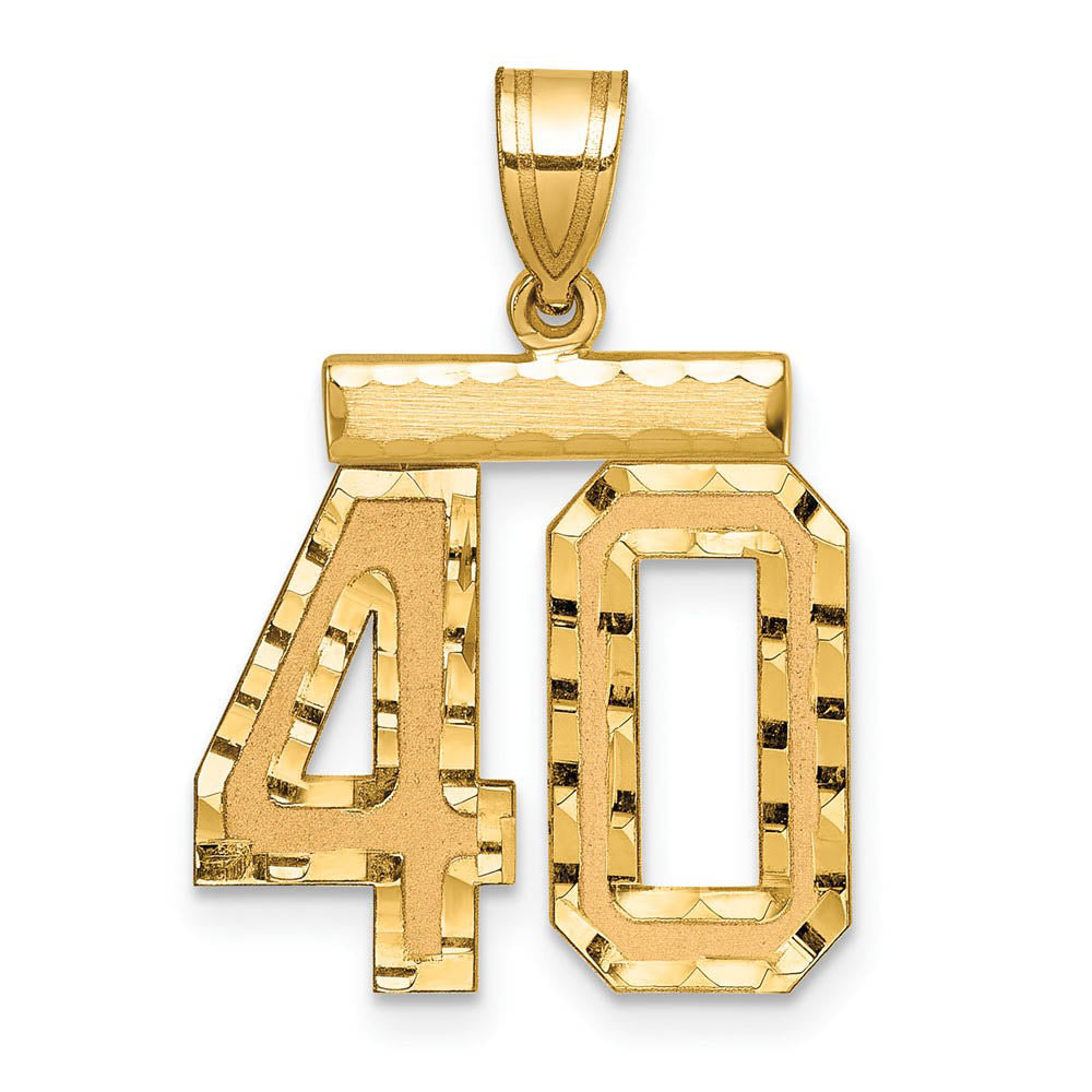 14K Yellow Gold, Varsity Collection, Medium D/C Pendant Number 40, Item P26836-40 by The Black Bow Jewelry Co.
