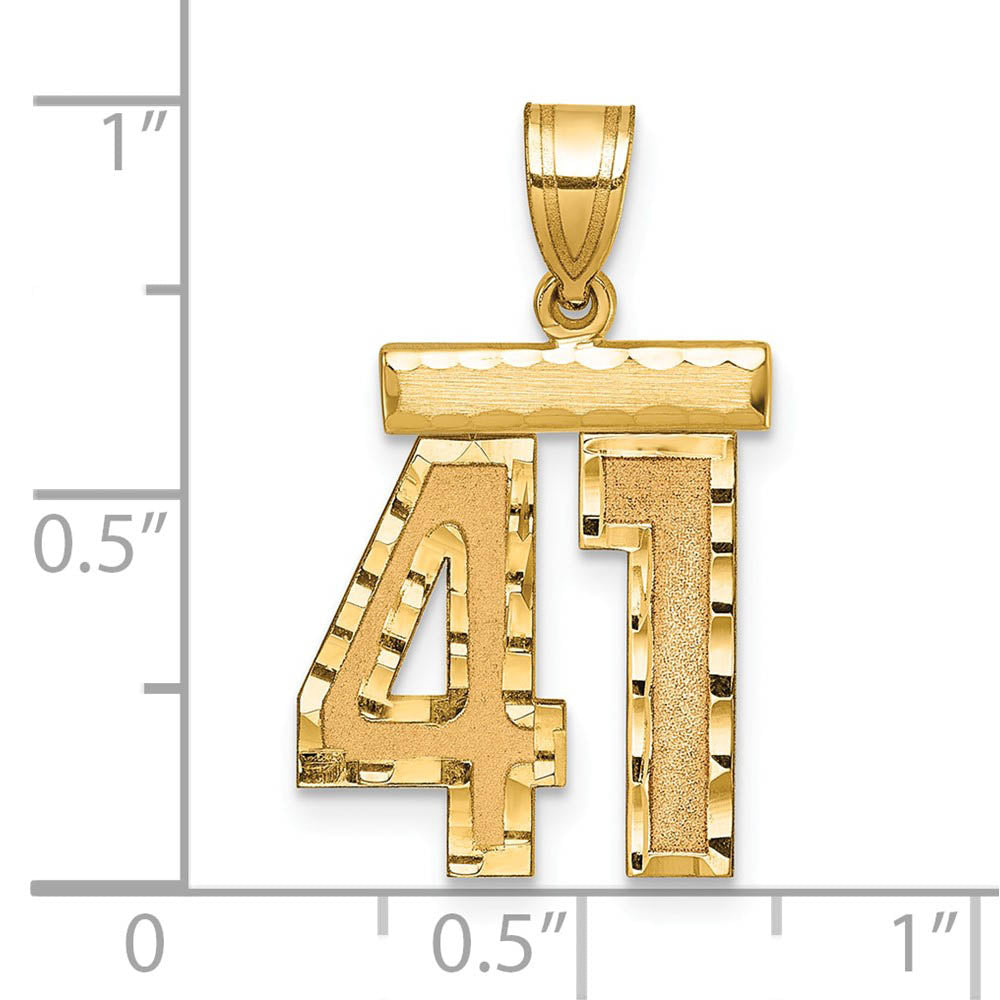 Alternate view of the 14K Yellow Gold, Varsity Collection, Medium D/C Pendant Number 41 by The Black Bow Jewelry Co.