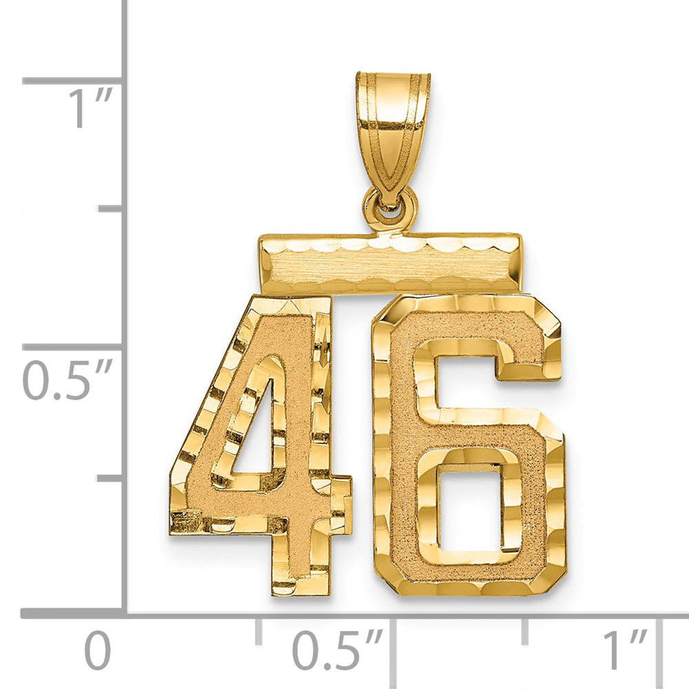 Alternate view of the 14K Yellow Gold, Varsity Collection, Medium D/C Pendant Number 46 by The Black Bow Jewelry Co.