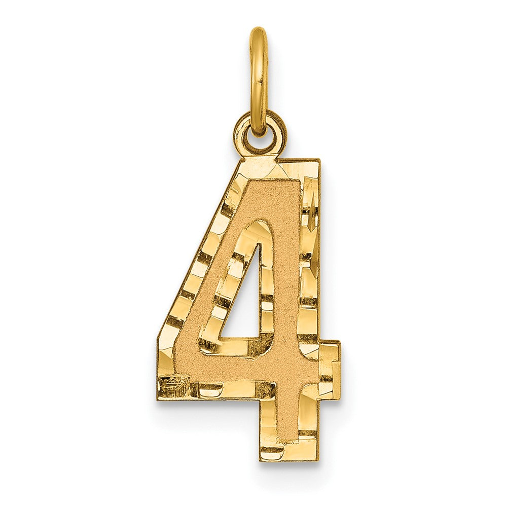 14K Yellow Gold, Varsity Collection, Medium D/C Pendant Number 4, Item P26836-4 by The Black Bow Jewelry Co.