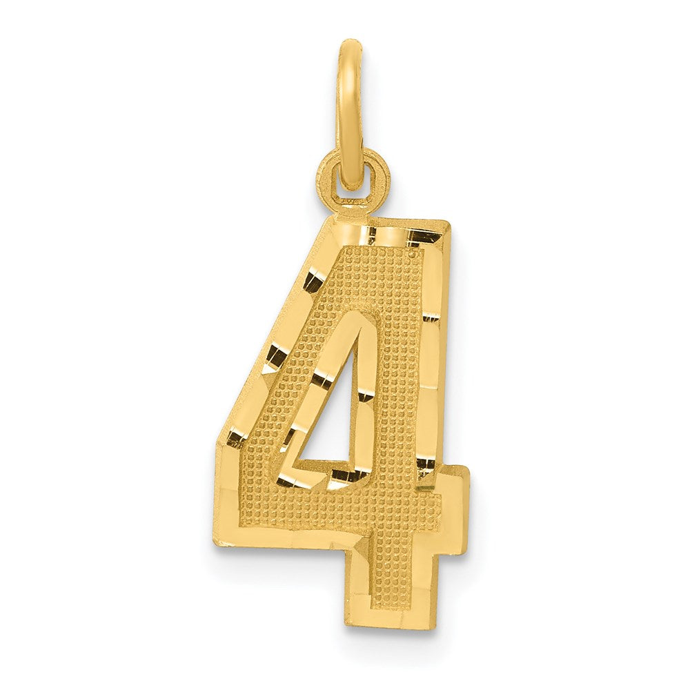 14K Yellow Gold, Varsity Collection, Medium D/C Pendant Number 4, Item P26836-4 by The Black Bow Jewelry Co.