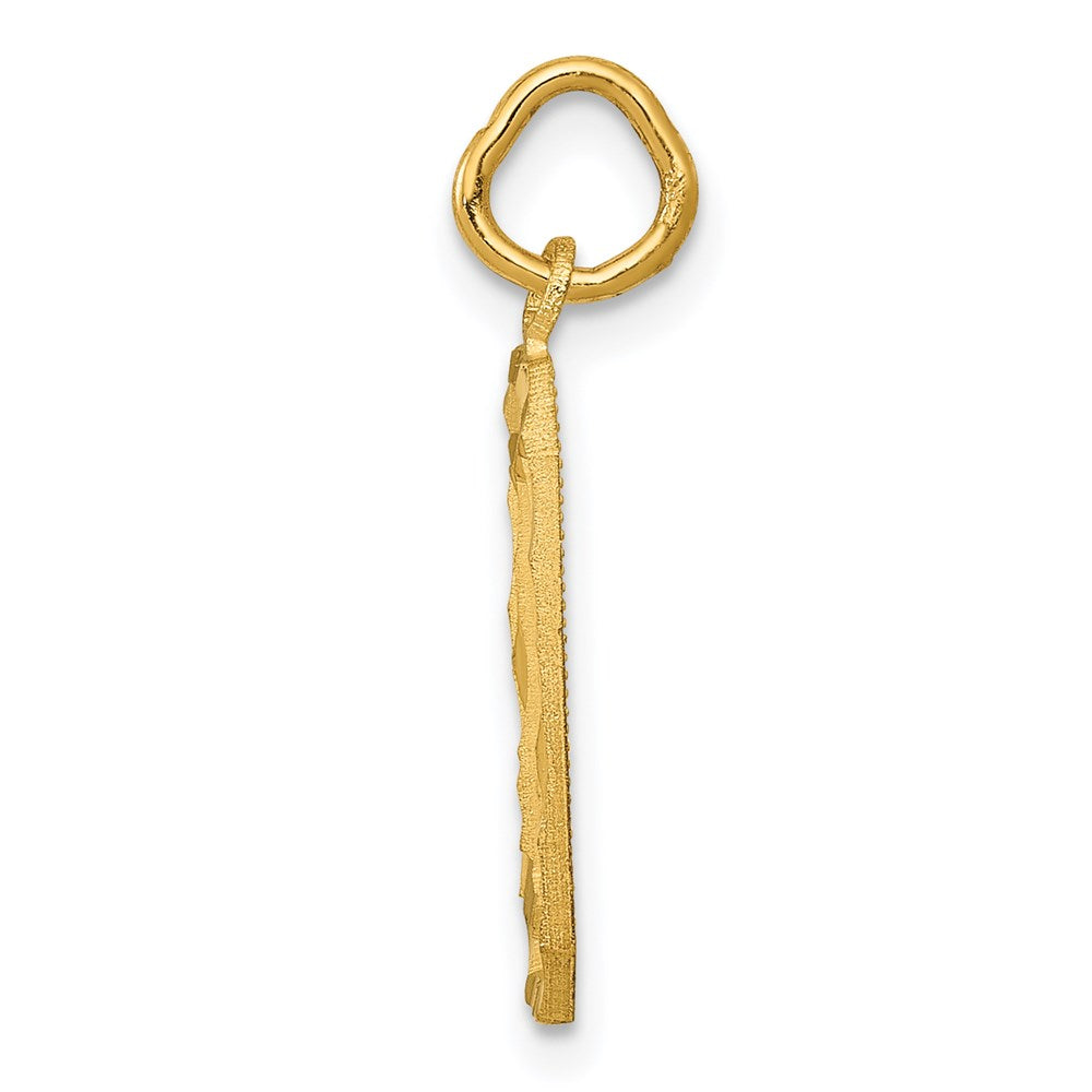 Alternate view of the 14K Yellow Gold, Varsity Collection, Medium D/C Pendant Number 4 by The Black Bow Jewelry Co.