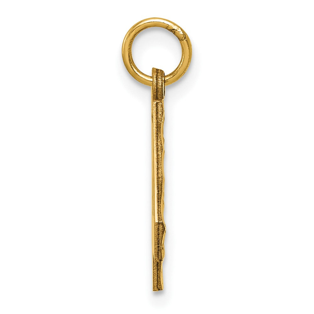 Alternate view of the 14K Yellow Gold, Varsity Collection, Medium D/C Pendant Number 4 by The Black Bow Jewelry Co.