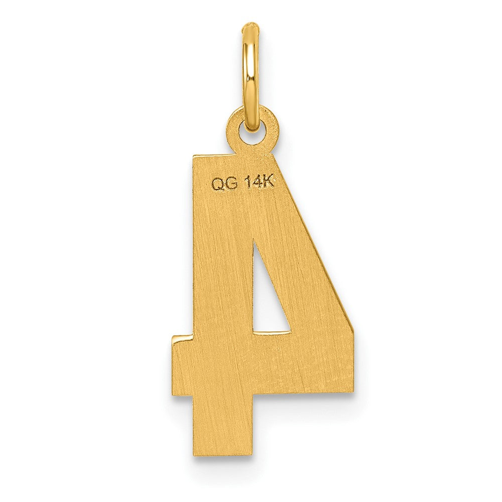 Alternate view of the 14K Yellow Gold, Varsity Collection, Medium D/C Pendant Number 4 by The Black Bow Jewelry Co.