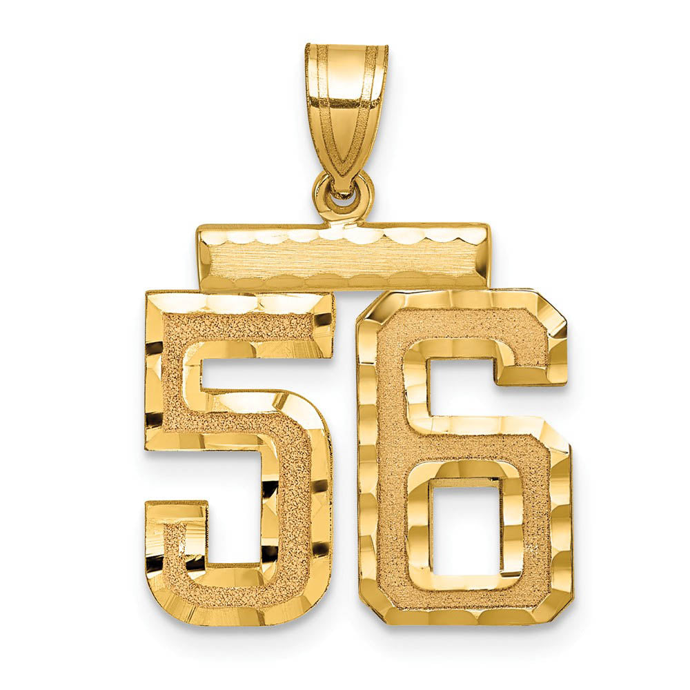 14K Yellow Gold, Varsity Collection, Medium D/C Pendant Number 56, Item P26836-56 by The Black Bow Jewelry Co.