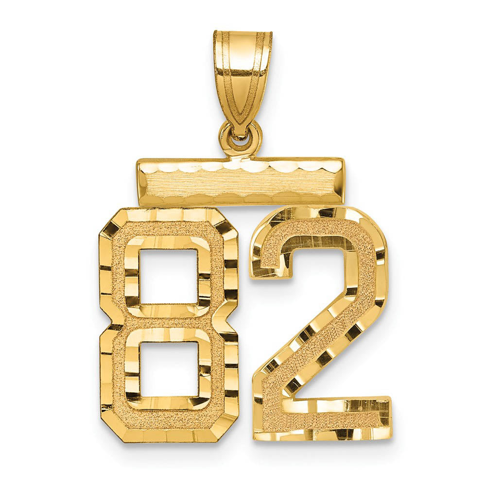 14K Yellow Gold, Varsity Collection, Medium D/C Pendant Number 82, Item P26836-82 by The Black Bow Jewelry Co.