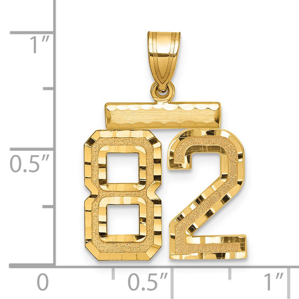 Alternate view of the 14K Yellow Gold, Varsity Collection, Medium D/C Pendant Number 82 by The Black Bow Jewelry Co.