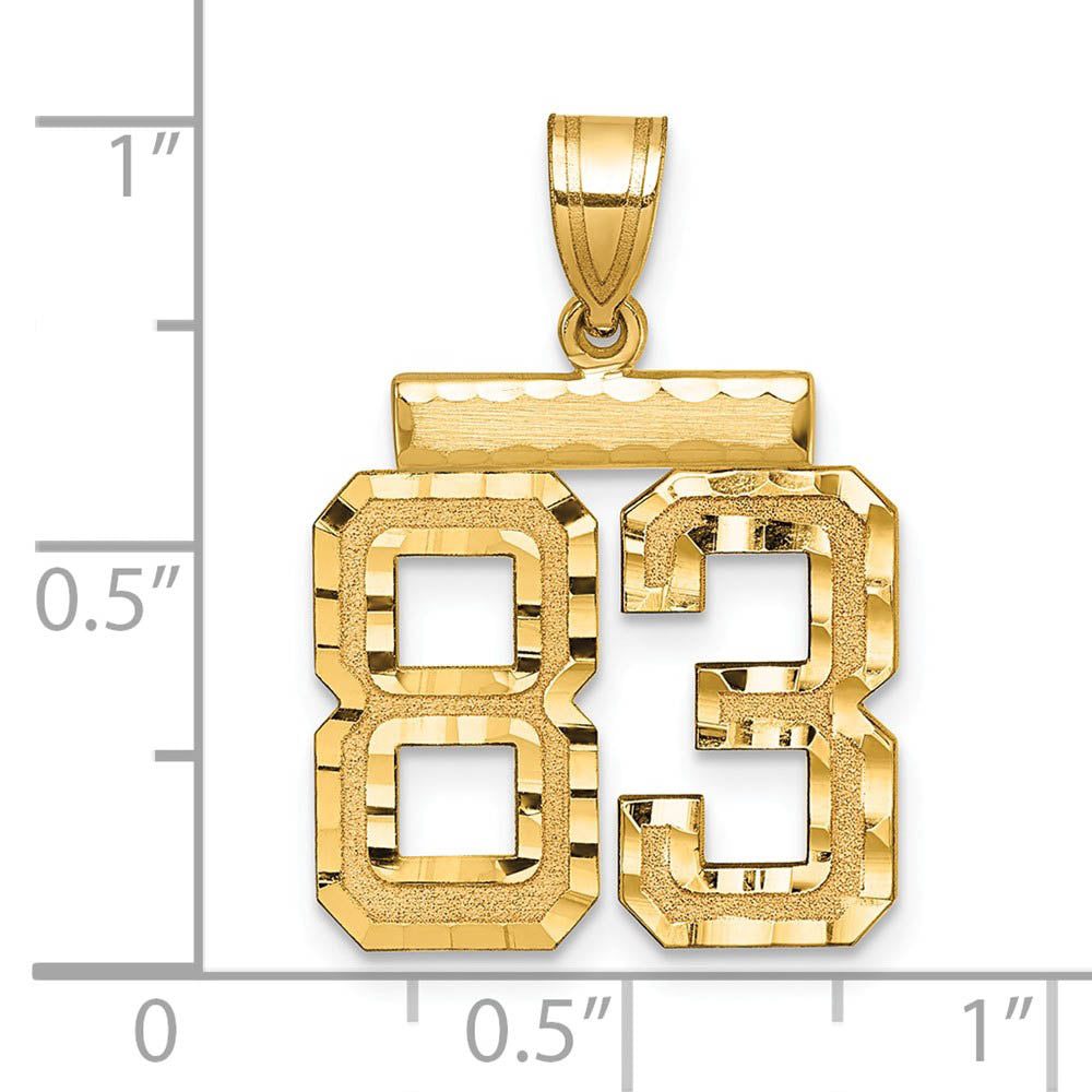 Alternate view of the 14K Yellow Gold, Varsity Collection, Medium D/C Pendant Number 83 by The Black Bow Jewelry Co.
