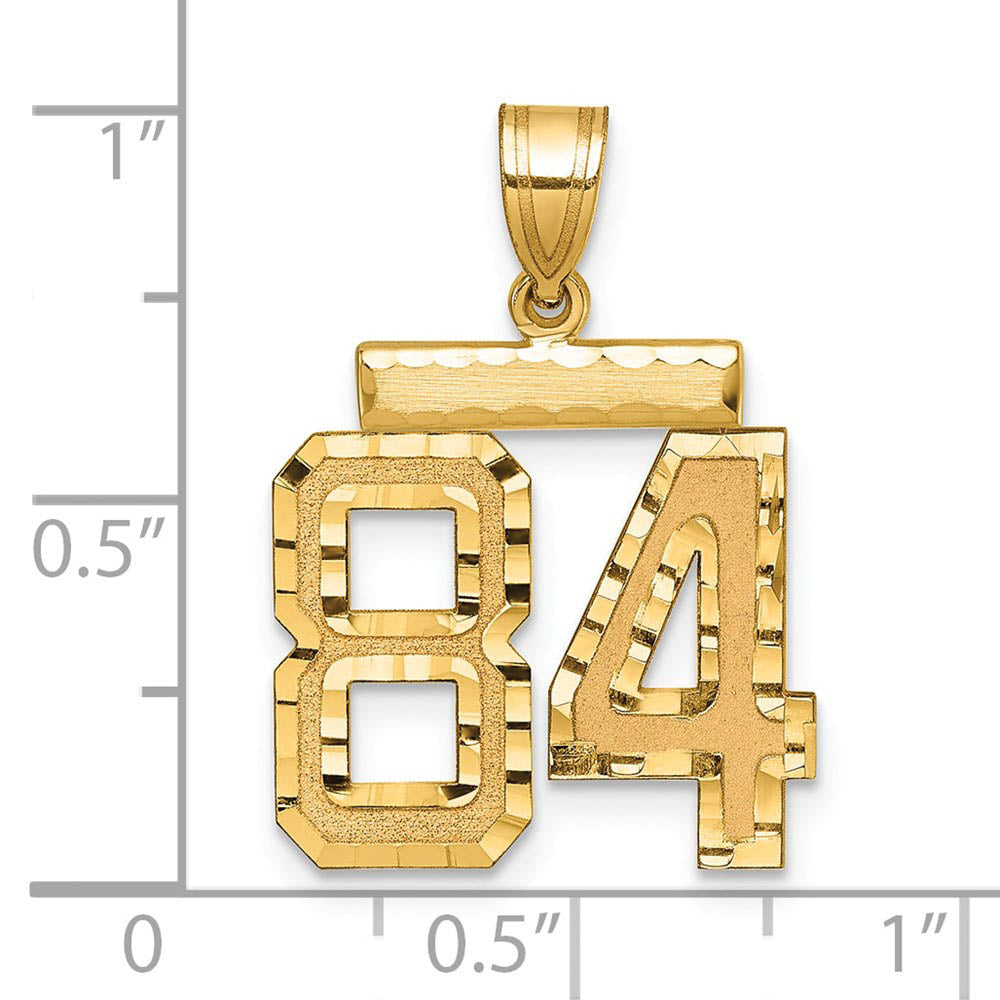 Alternate view of the 14K Yellow Gold, Varsity Collection, Medium D/C Pendant Number 84 by The Black Bow Jewelry Co.