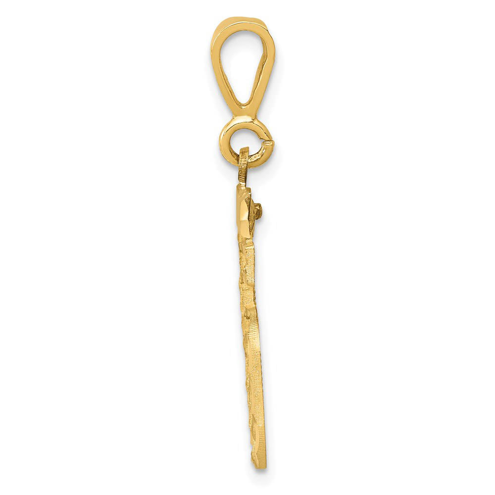 Alternate view of the 14K Yellow Gold, Varsity Collection, Medium D/C Pendant Number 85 by The Black Bow Jewelry Co.