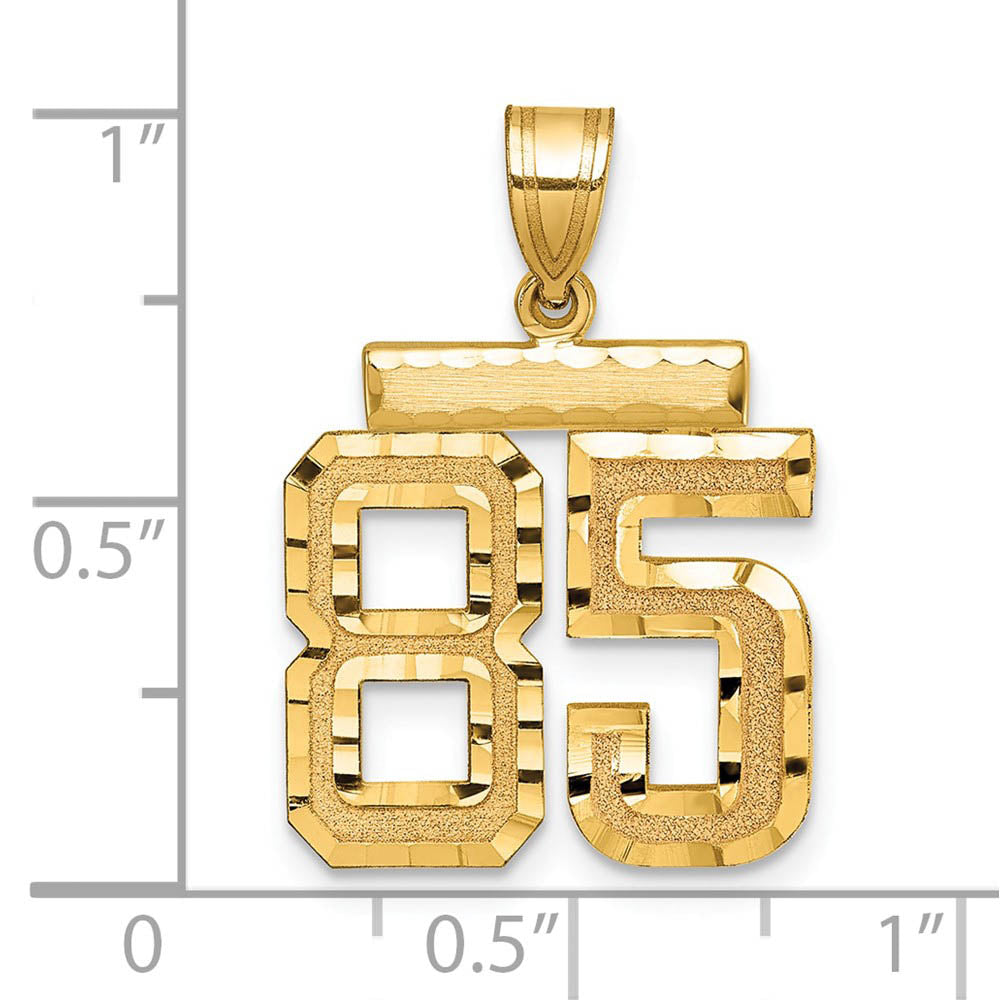 Alternate view of the 14K Yellow Gold, Varsity Collection, Medium D/C Pendant Number 85 by The Black Bow Jewelry Co.