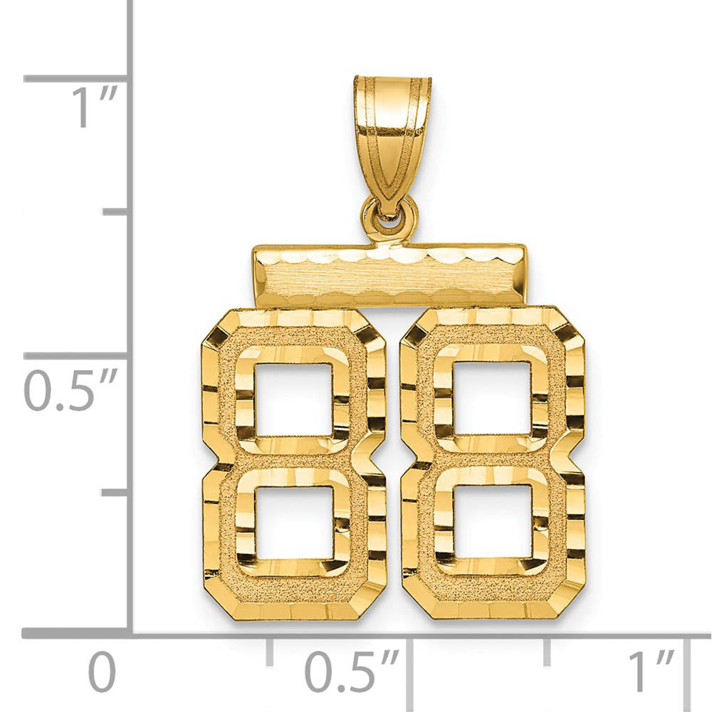 Alternate view of the 14K Yellow Gold, Varsity Collection, Medium D/C Pendant Number 88 by The Black Bow Jewelry Co.
