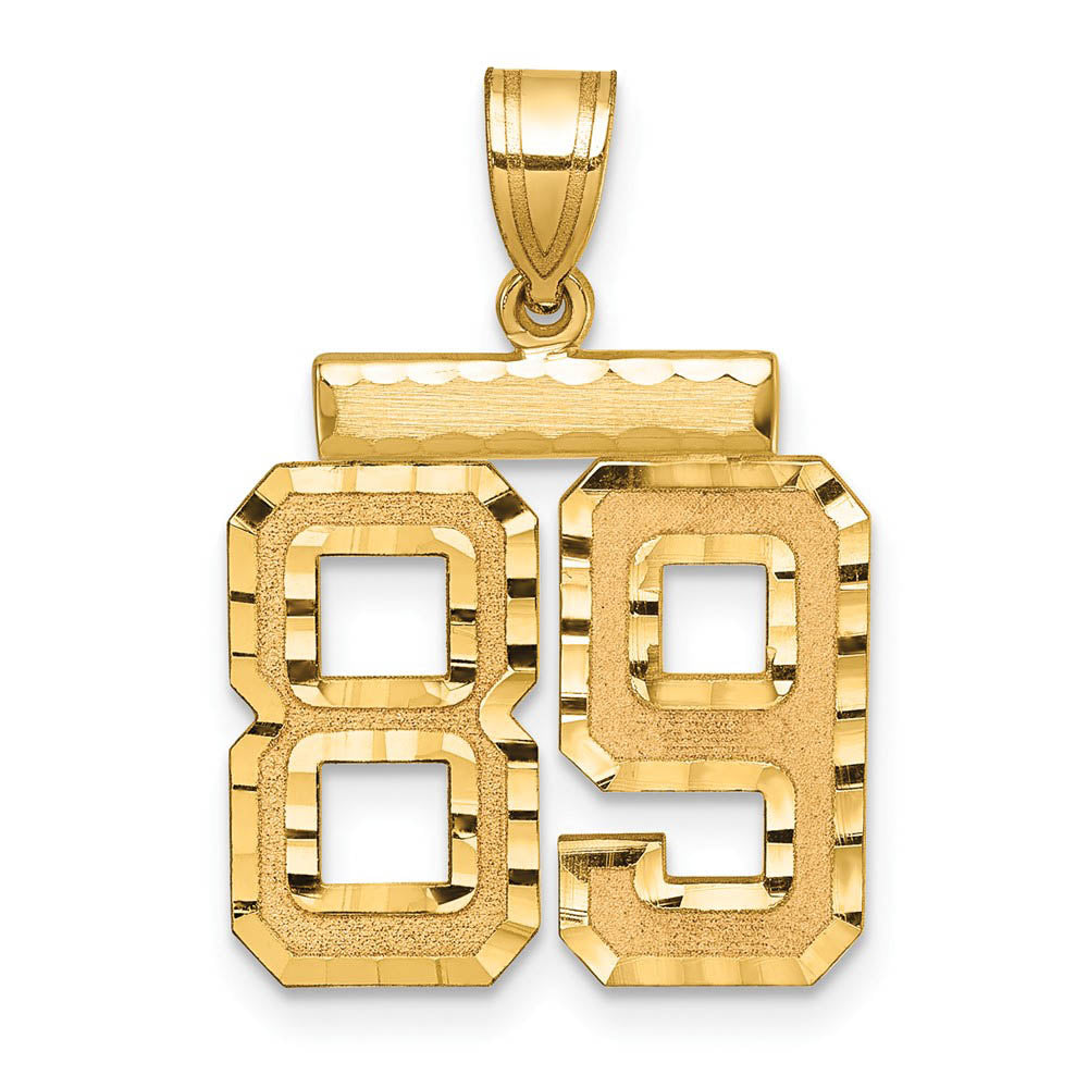 14K Yellow Gold, Varsity Collection, Medium D/C Pendant Number 89, Item P26836-89 by The Black Bow Jewelry Co.
