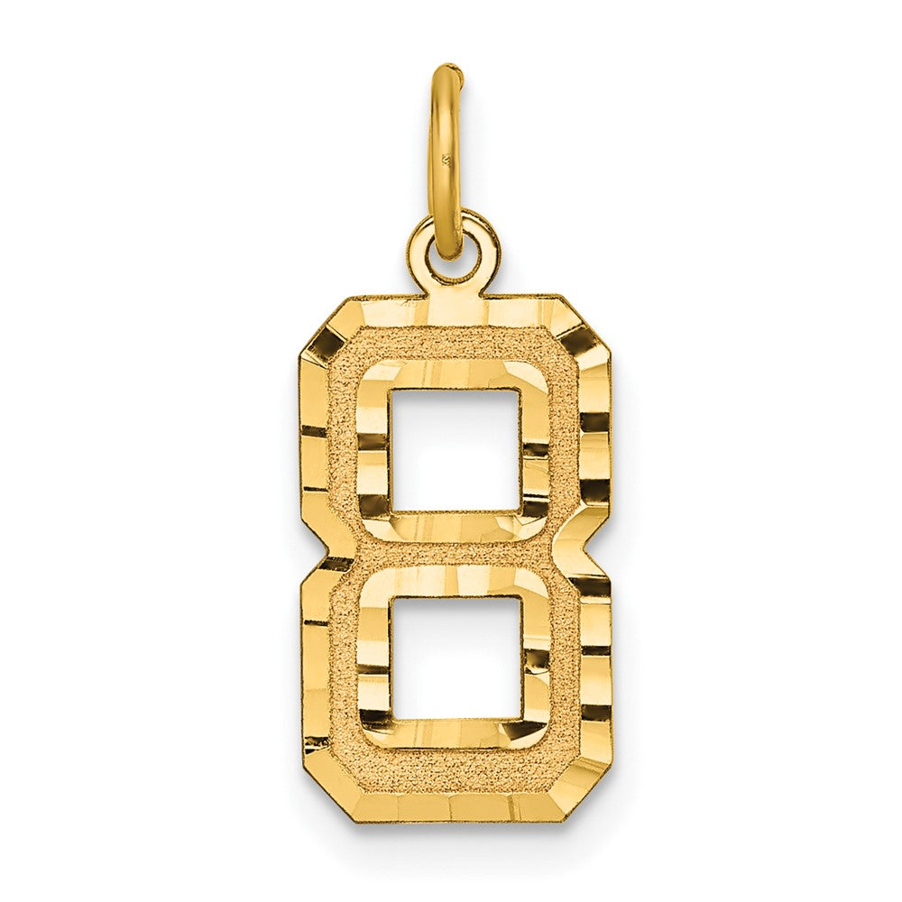 14K Yellow Gold, Varsity Collection, Medium D/C Pendant Number 8, Item P26836-8 by The Black Bow Jewelry Co.