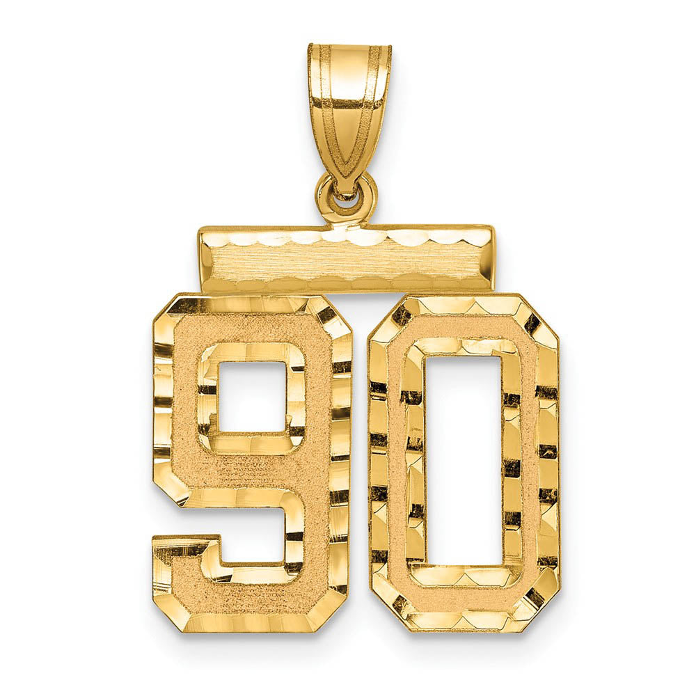 14K Yellow Gold, Varsity Collection, Medium D/C Pendant Number 90, Item P26836-90 by The Black Bow Jewelry Co.