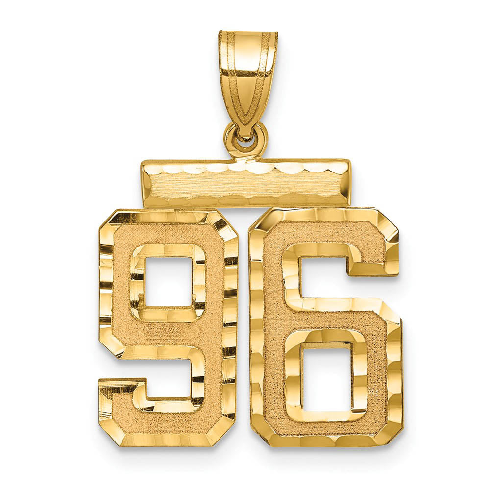 14K Yellow Gold, Varsity Collection, Medium D/C Pendant Number 96, Item P26836-96 by The Black Bow Jewelry Co.