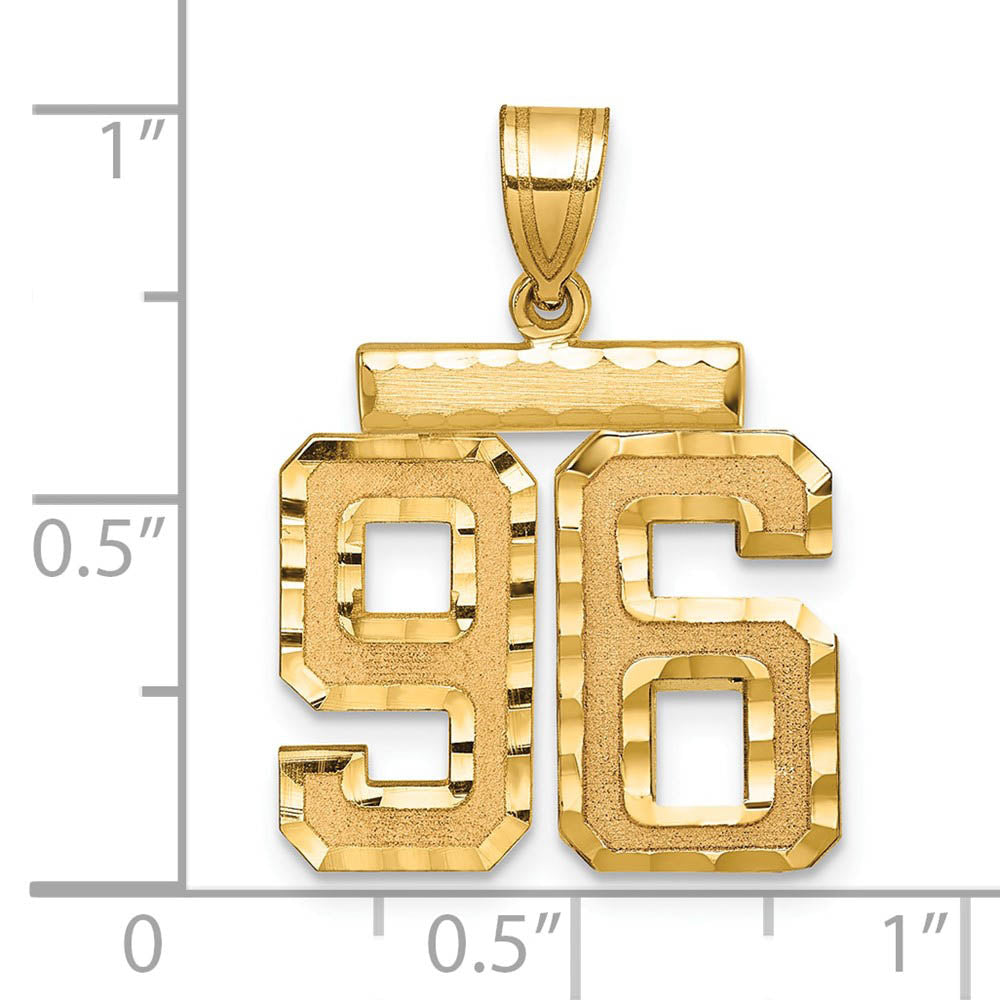 Alternate view of the 14K Yellow Gold, Varsity Collection, Medium D/C Pendant Number 96 by The Black Bow Jewelry Co.
