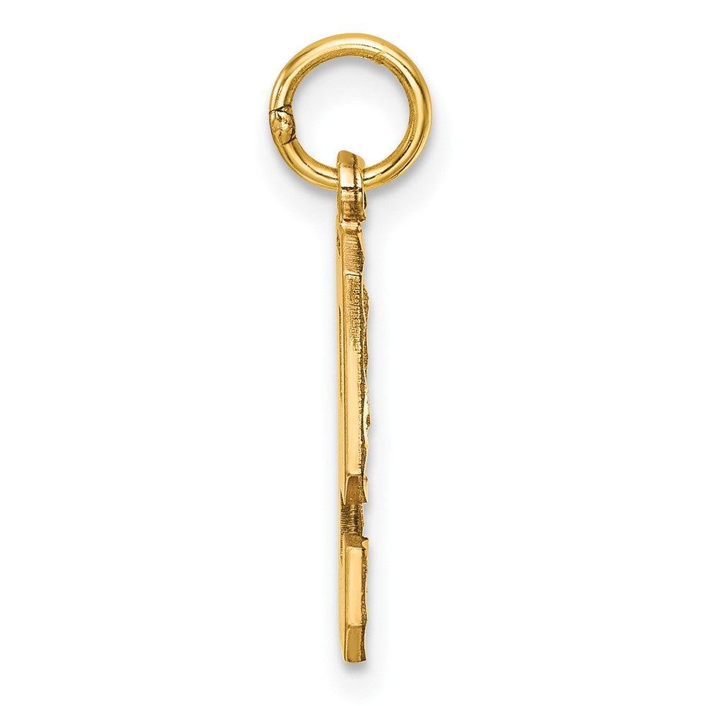 Alternate view of the 14K Yellow Gold, Varsity Collection, Medium D/C Pendant Number 9 by The Black Bow Jewelry Co.