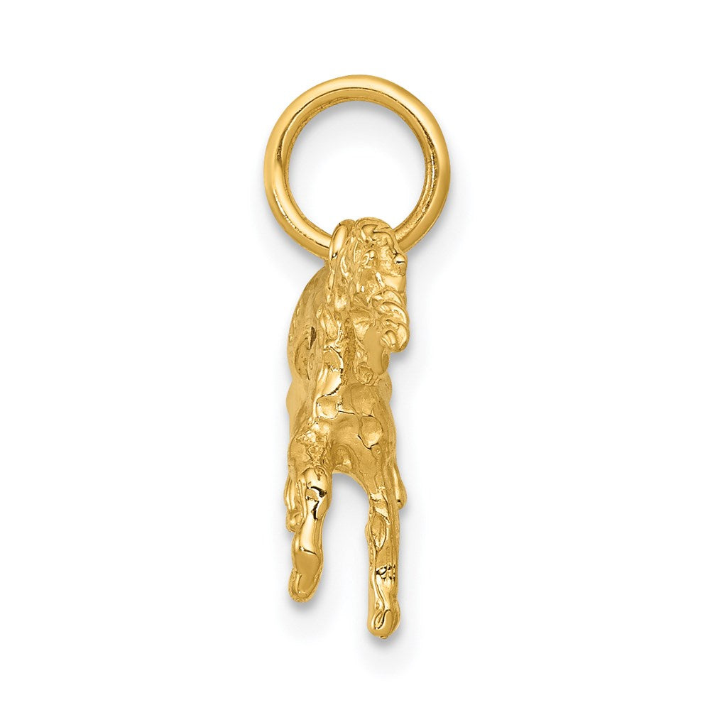 Alternate view of the 14k Yellow Gold 3D Unicorn Charm or Pendant, 16 x 13mm by The Black Bow Jewelry Co.