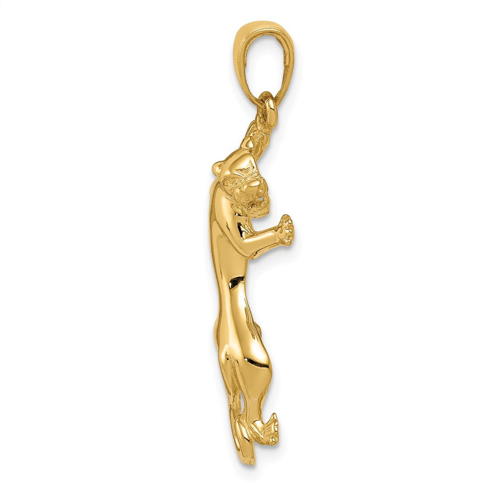 Alternate view of the 14k Yellow Gold Solid Polished Panther Pendant, 15 x 35mm by The Black Bow Jewelry Co.