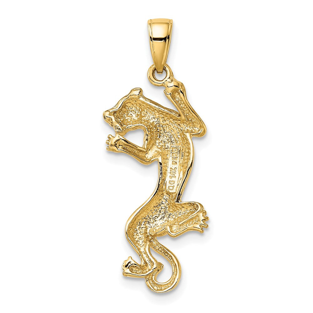 Alternate view of the 14k Yellow Gold Solid Polished Panther Pendant, 15 x 35mm by The Black Bow Jewelry Co.