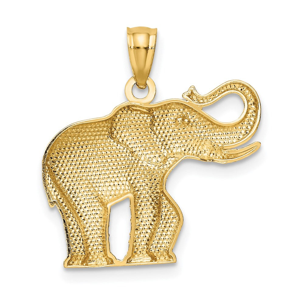 Alternate view of the 14k Yellow Gold 2D Elephant Pendant, 20mm (3/4 Inch) by The Black Bow Jewelry Co.