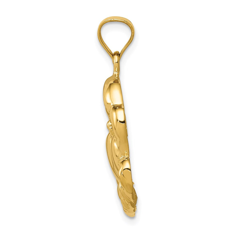 Alternate view of the 14k Yellow Gold Polished 2D Crab Pendant, 20 x 28mm (3/4 x 1 1/8 Inch) by The Black Bow Jewelry Co.