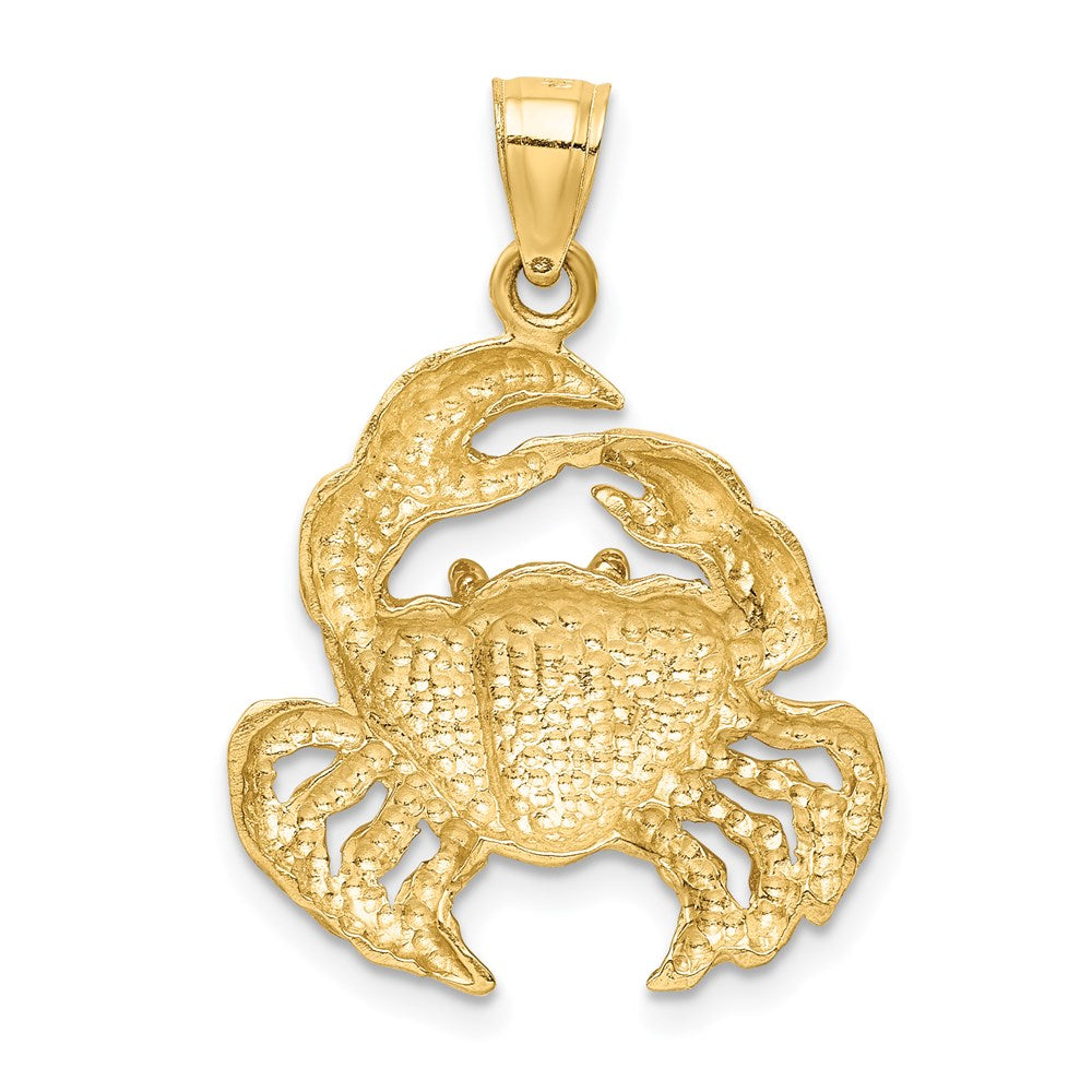 Alternate view of the 14k Yellow Gold Polished 2D Crab Pendant, 20 x 28mm (3/4 x 1 1/8 Inch) by The Black Bow Jewelry Co.