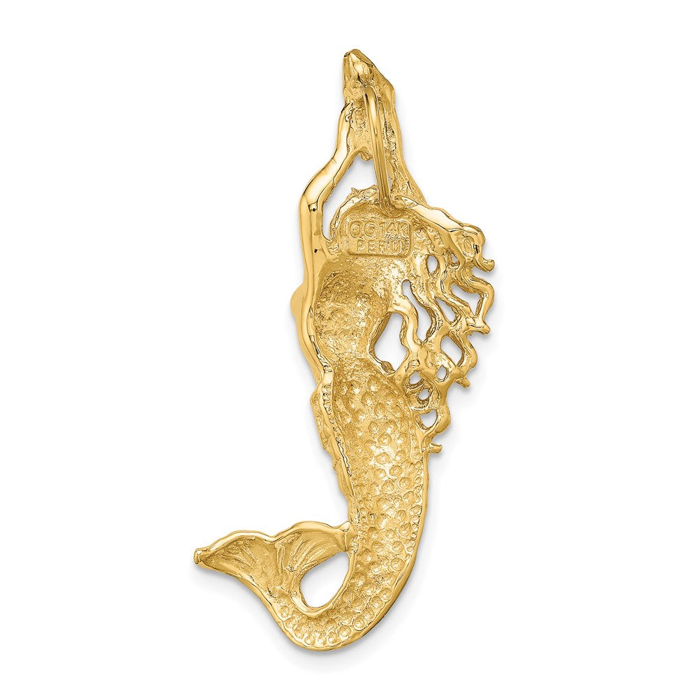 Alternate view of the 14k Yellow Gold Mermaid Slide Pendant, 14 x 40mm by The Black Bow Jewelry Co.