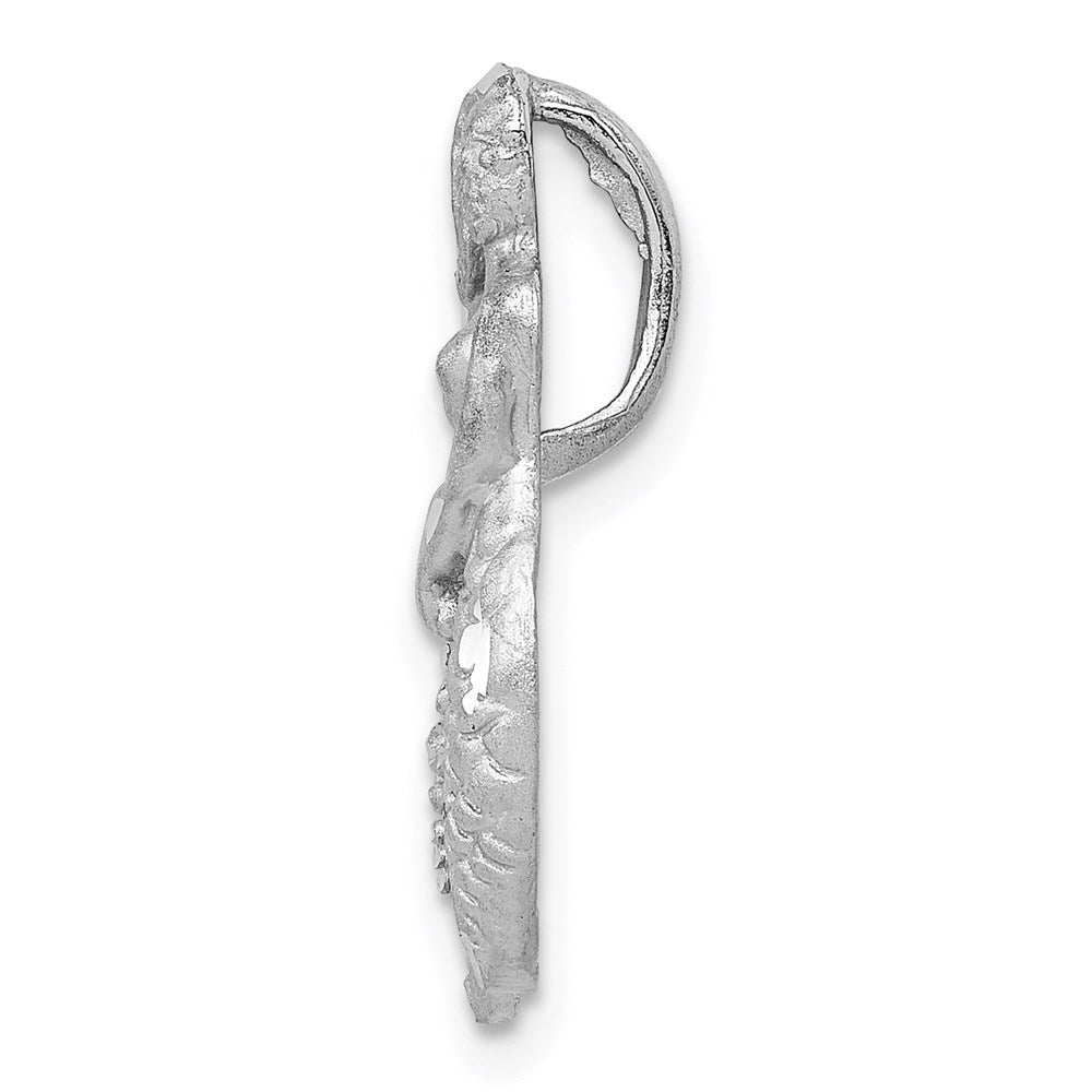 Alternate view of the 14k White Gold Mermaid with Sea Star Slide Pendant, 14 x 20mm by The Black Bow Jewelry Co.