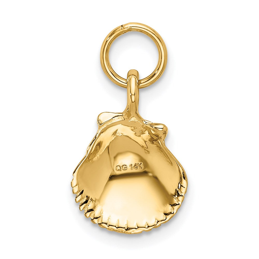 Alternate view of the 14k Yellow Gold Open Back Seashell Charm or Pendant, 10mm (3/8 Inch) by The Black Bow Jewelry Co.