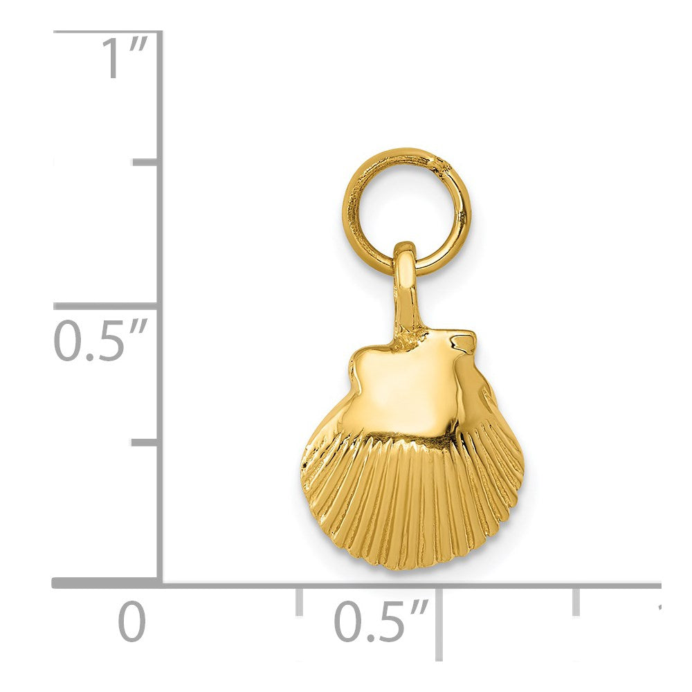 Alternate view of the 14k Yellow Gold Open Back Seashell Charm or Pendant, 10mm (3/8 Inch) by The Black Bow Jewelry Co.