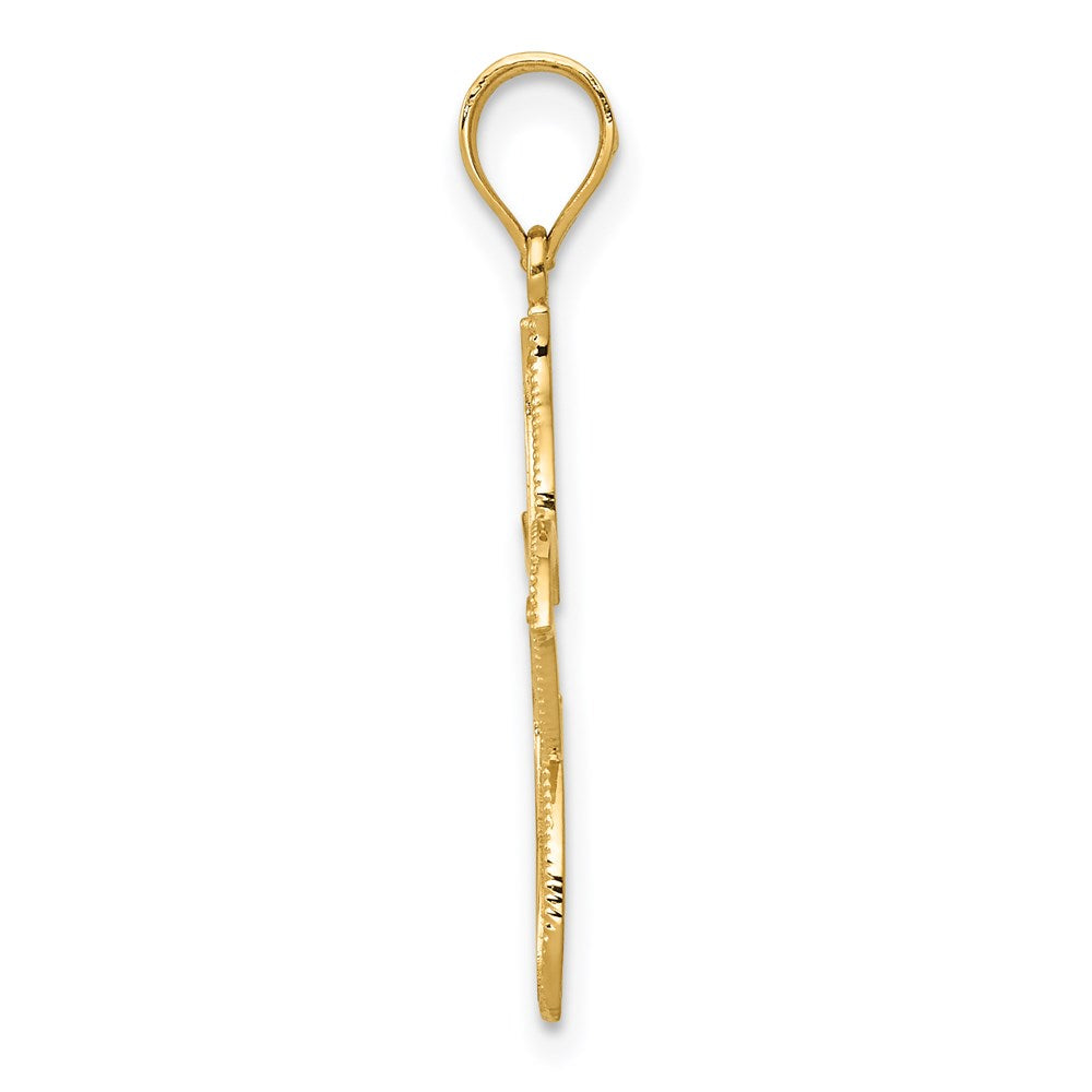 Alternate view of the 14k Yellow Gold Flat Filigree Starfish Pendant, 19mm (3/4 Inch) by The Black Bow Jewelry Co.