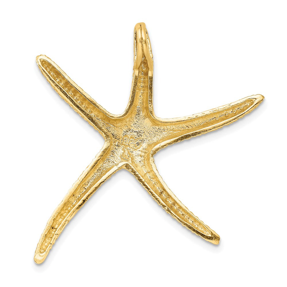 Alternate view of the 14k Yellow Gold LG D/C Pencil Starfish Slide Pendant, 32mm (1 1/4 In.) by The Black Bow Jewelry Co.