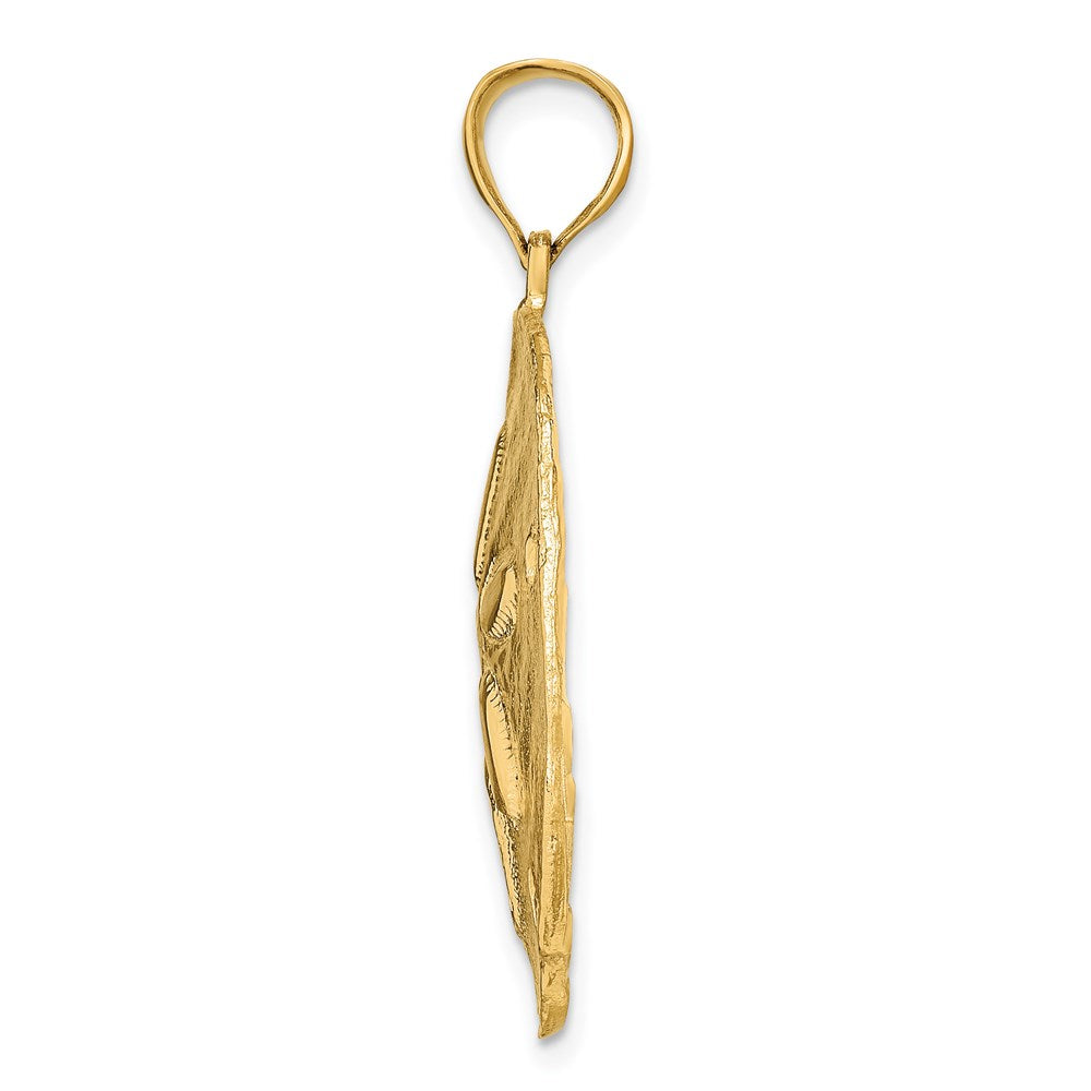 Alternate view of the 14k Yellow Gold Large Polished Sand Dollar Pendant, 29mm (1 1/8 Inch) by The Black Bow Jewelry Co.